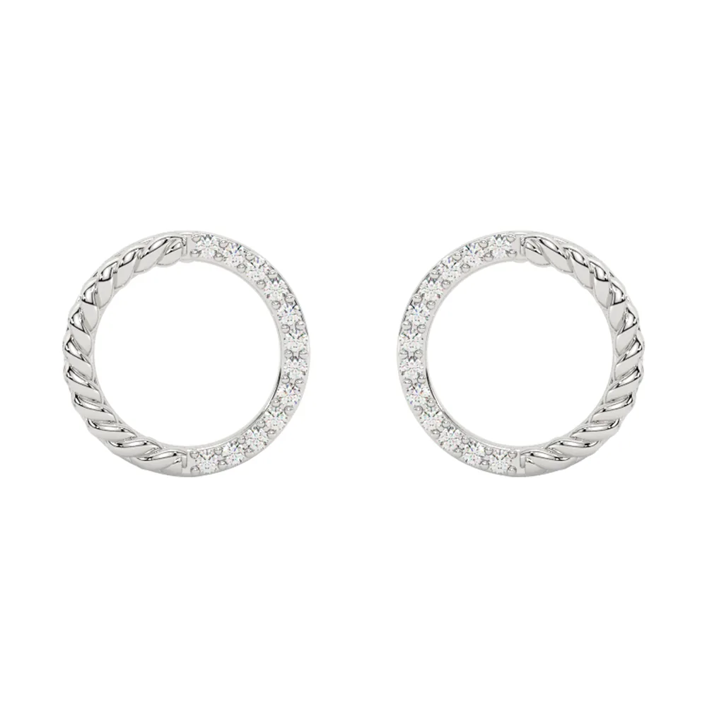 14Kt White Gold Diamond 1/20Ctw Earring