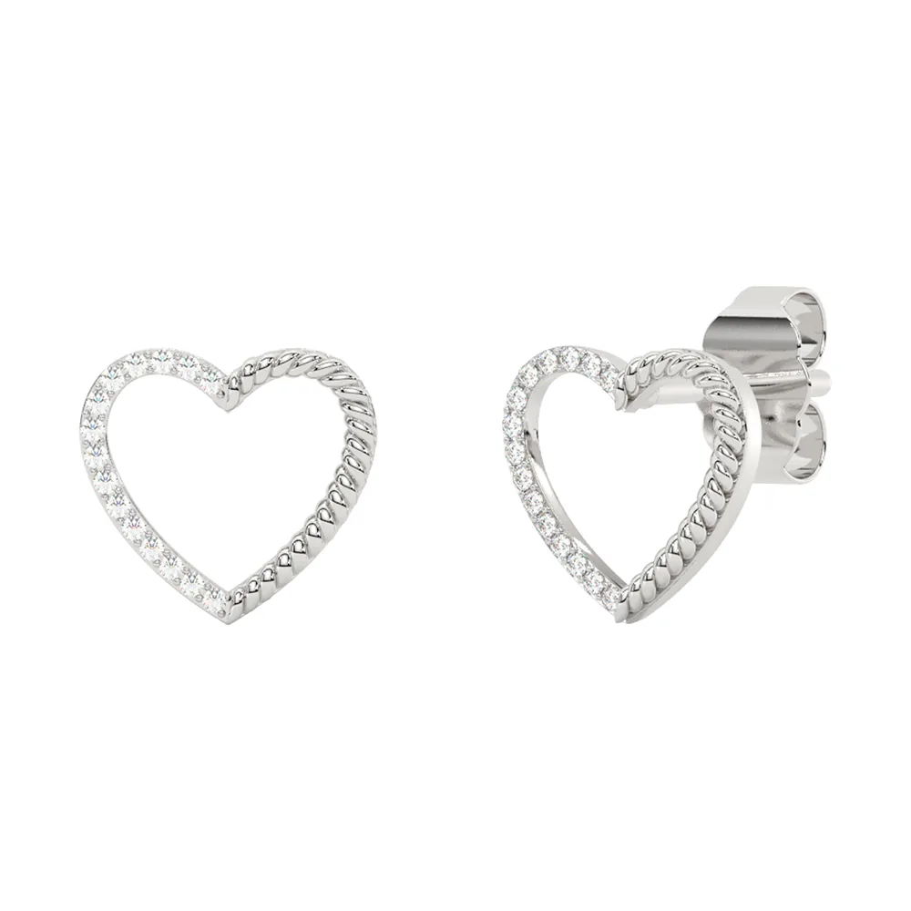 14Kt White Gold Diamond 1/20Ctw Earring view 2