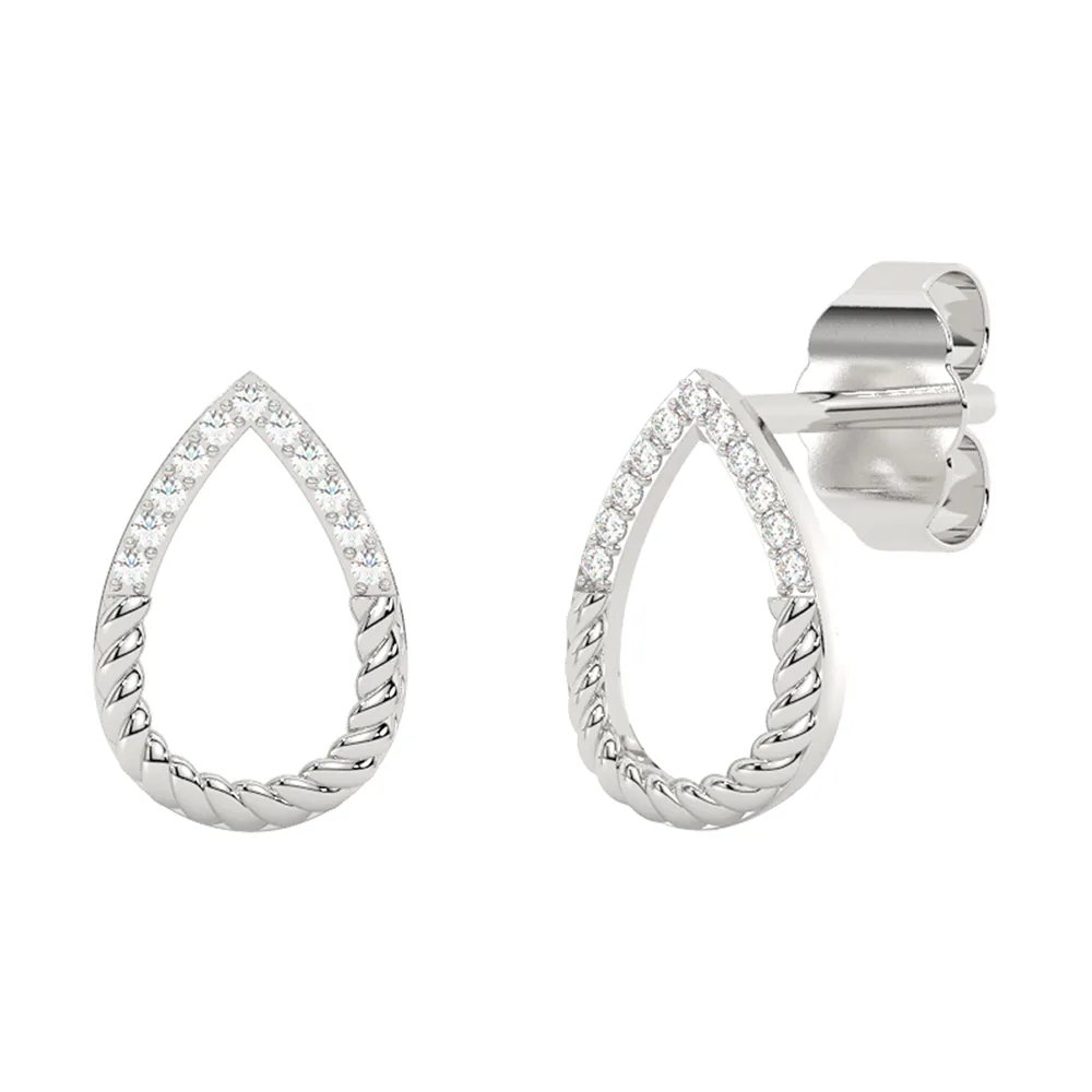 14Kt White Gold Diamond 1/20Ctw Earring view 2