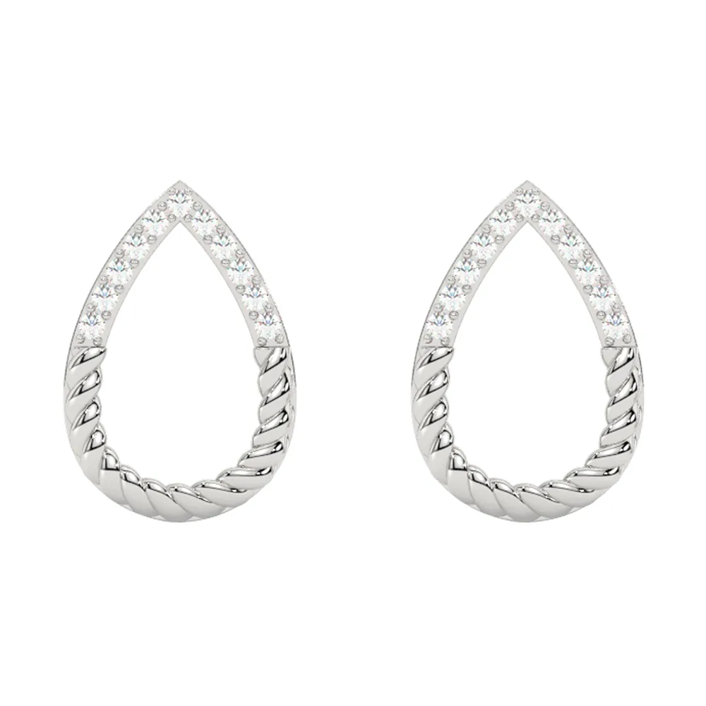 14Kt White Gold Diamond 1/20Ctw Earring