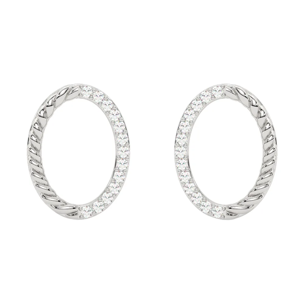 14Kt White Gold Diamond 1/20Ctw Earring