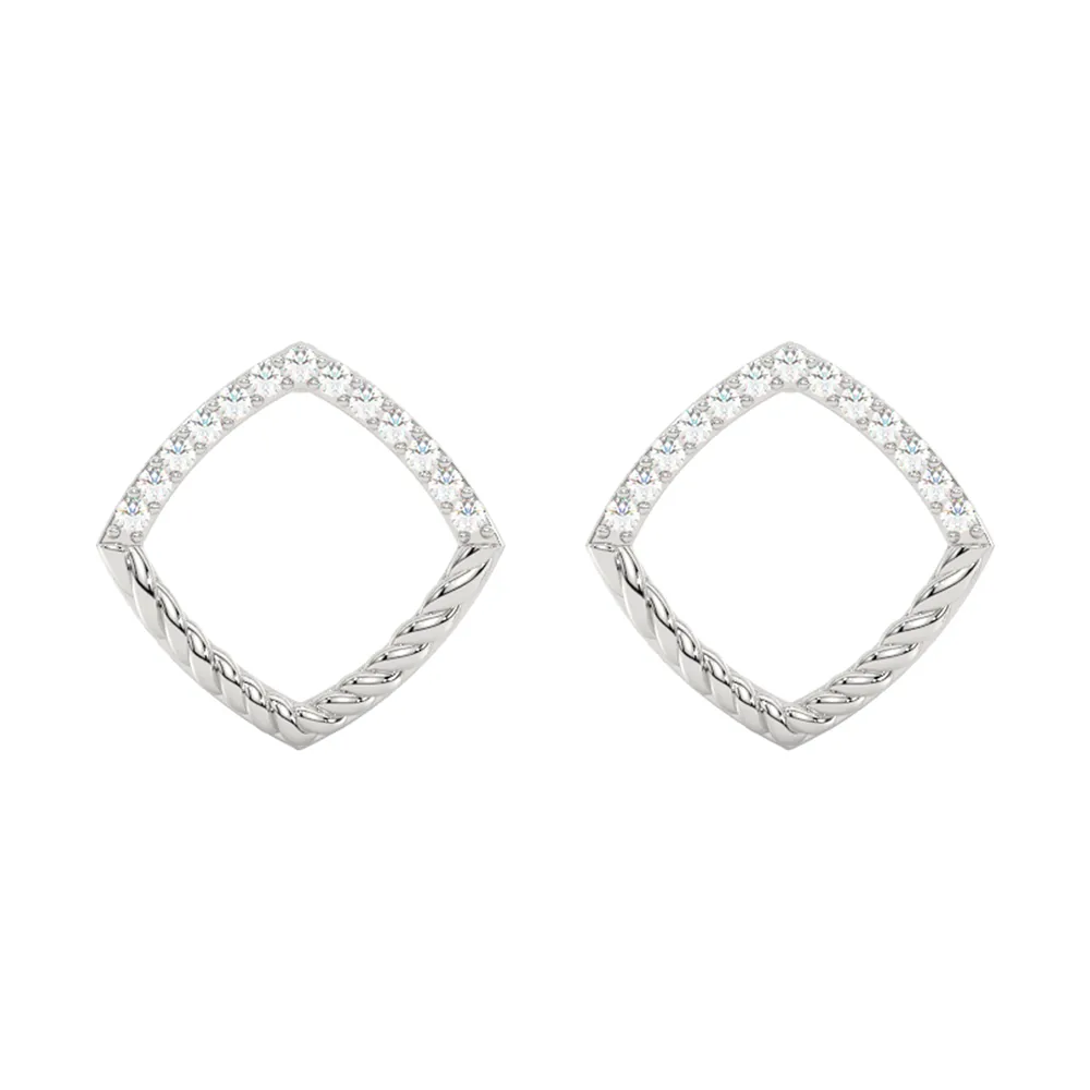 14Kt White Gold Diamond 1/20Ctw Earring