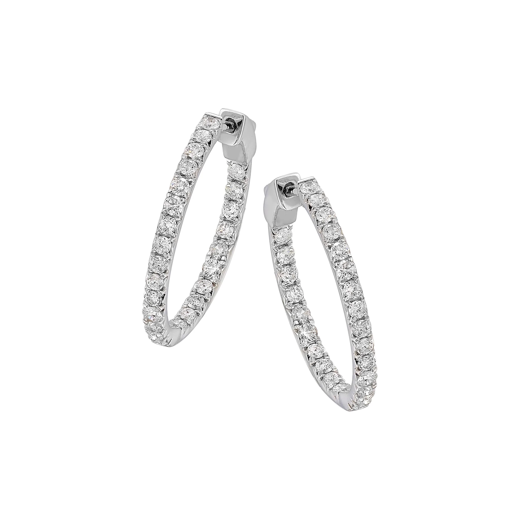 14Kt White Gold Diamond 1Ctw Earring (Round Shape) view 2