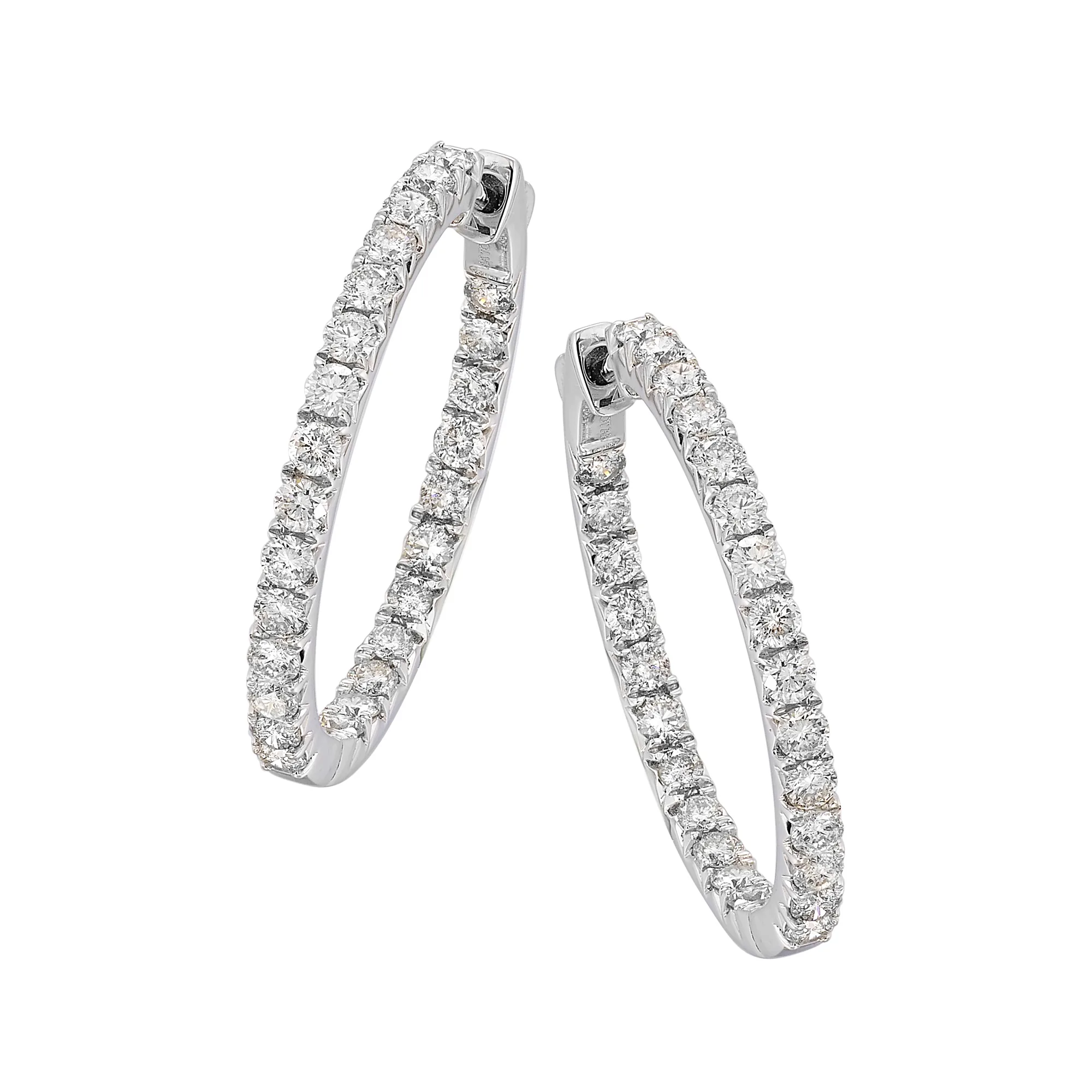 14Kt White Gold Diamond 2Ctw Earring (Round Shape) view 2