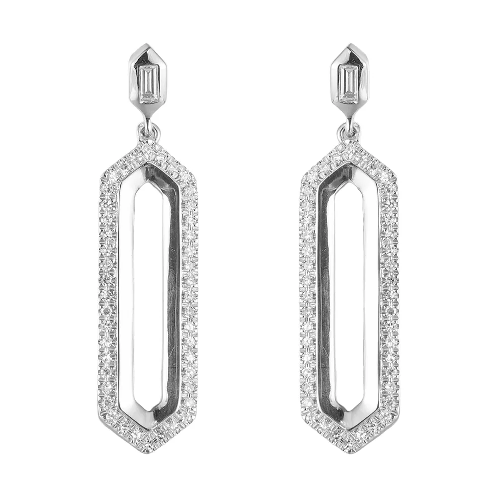 14Kt White Gold Diamond 1/5Ctw Earring