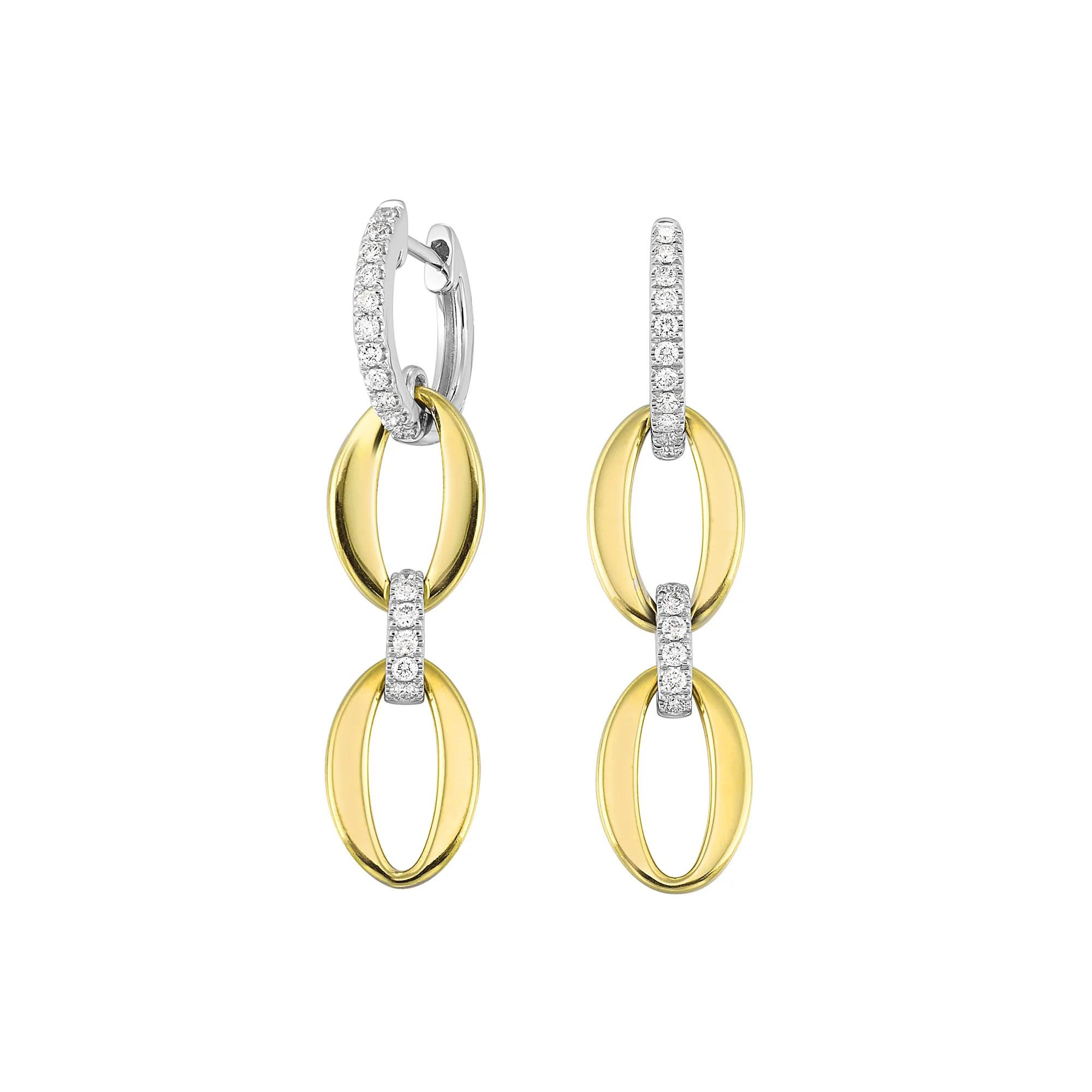 14Kt White Yellow Gold Diamond 1/3Ctw Earring