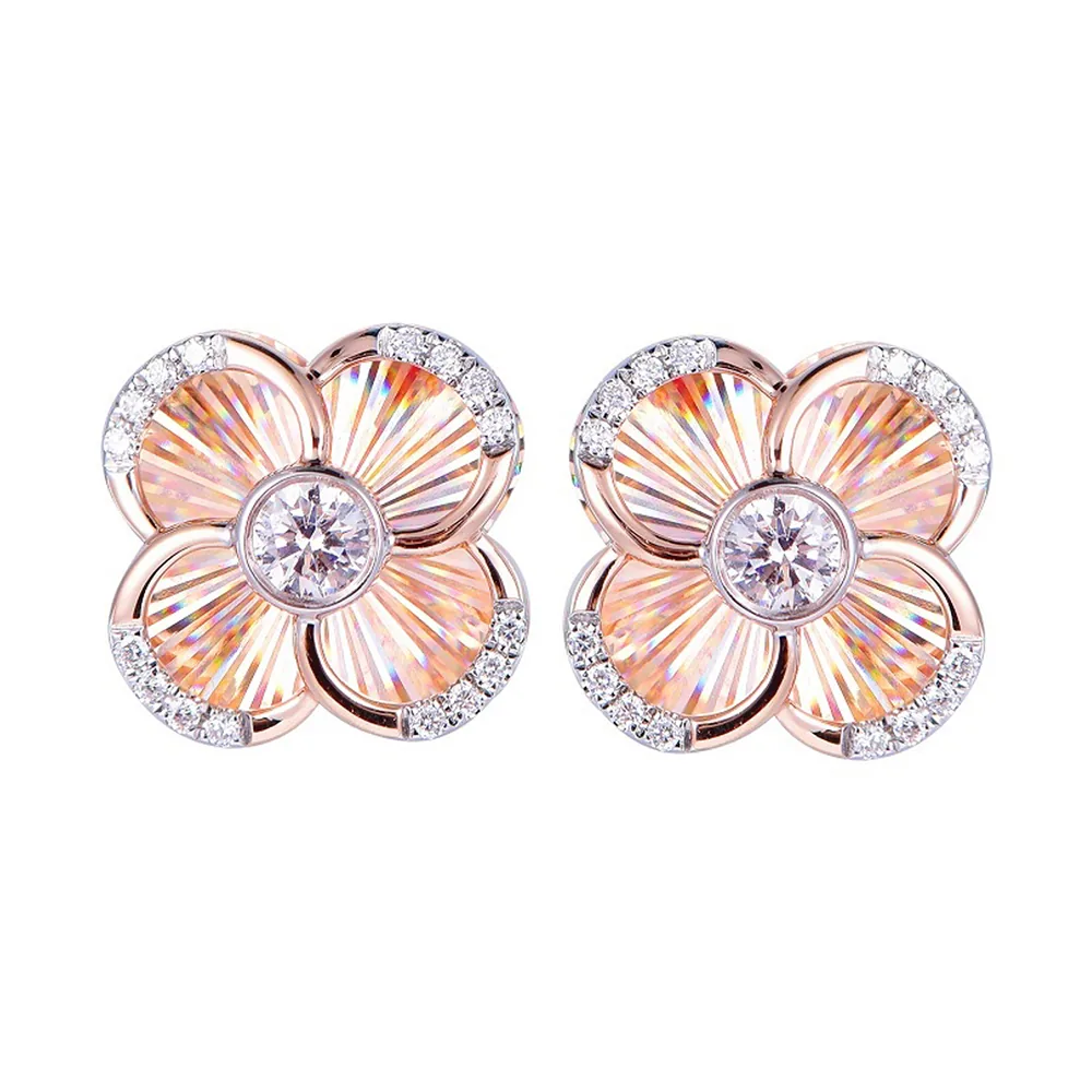 14Kt Rose Gold Diamond 1/6Ctw Earring