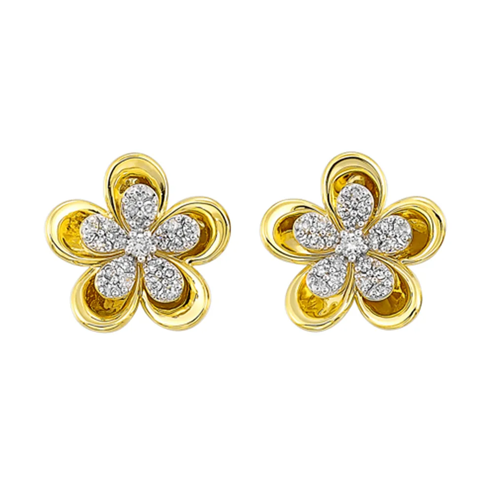 10Kt Yellow Gold Diamond 1/5Ctw Earring