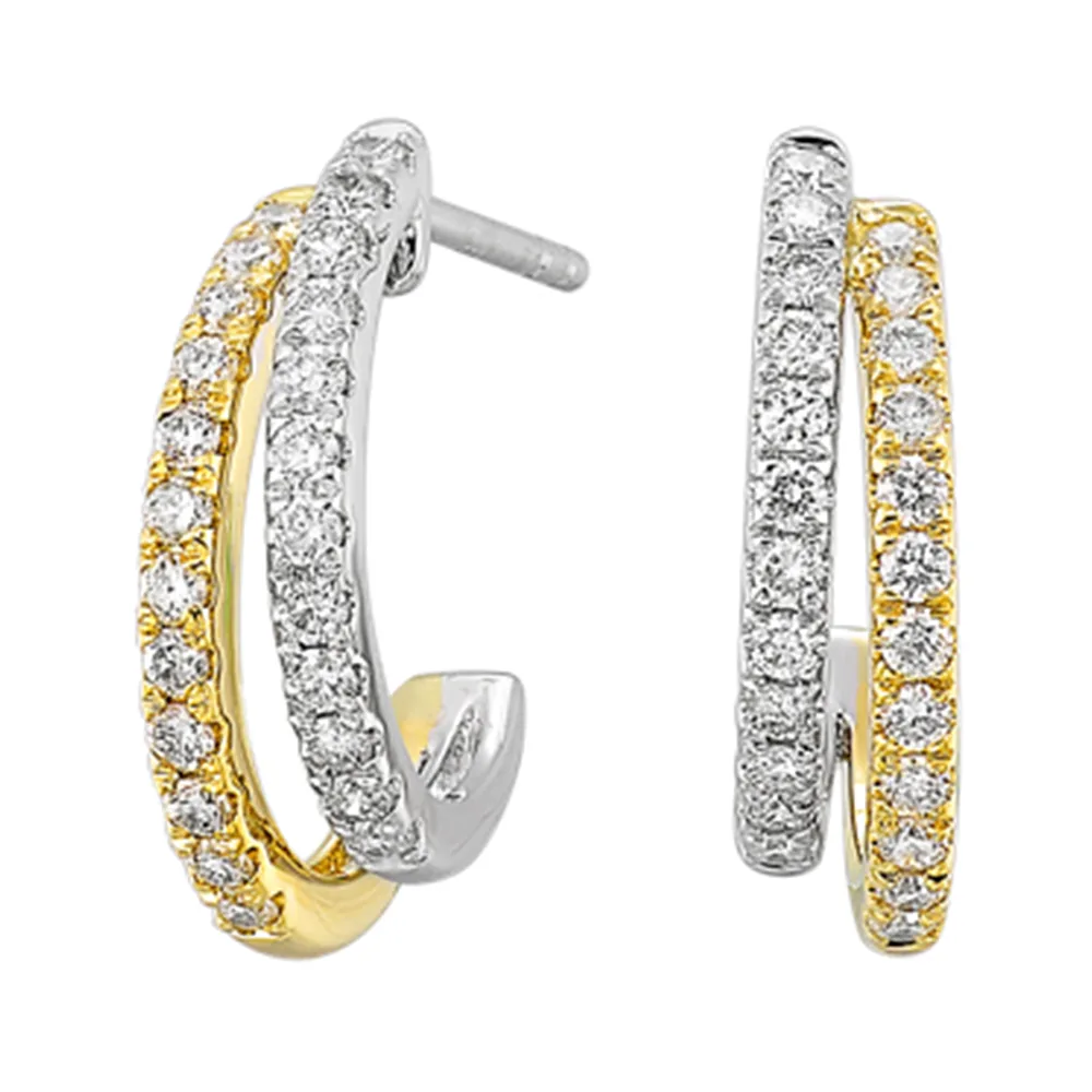 10Kt White Yellow Gold Diamond 1/2Ctw Earring