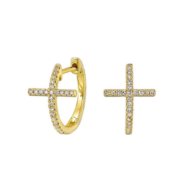14Kt Yellow Gold Diamond 1/7Ctw Earring