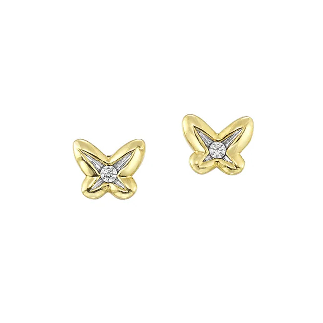 10Kt Yellow Gold Diamond 1/20Ctw Earring