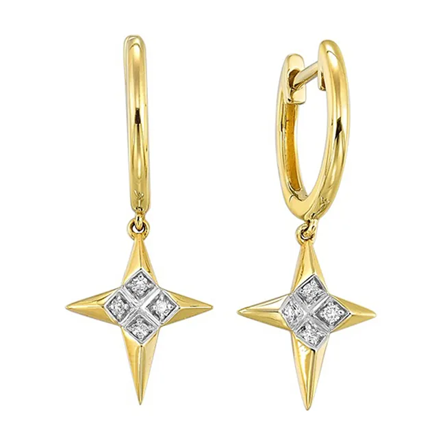14Kt Yellow Gold Diamond 1/15Ctw Earring