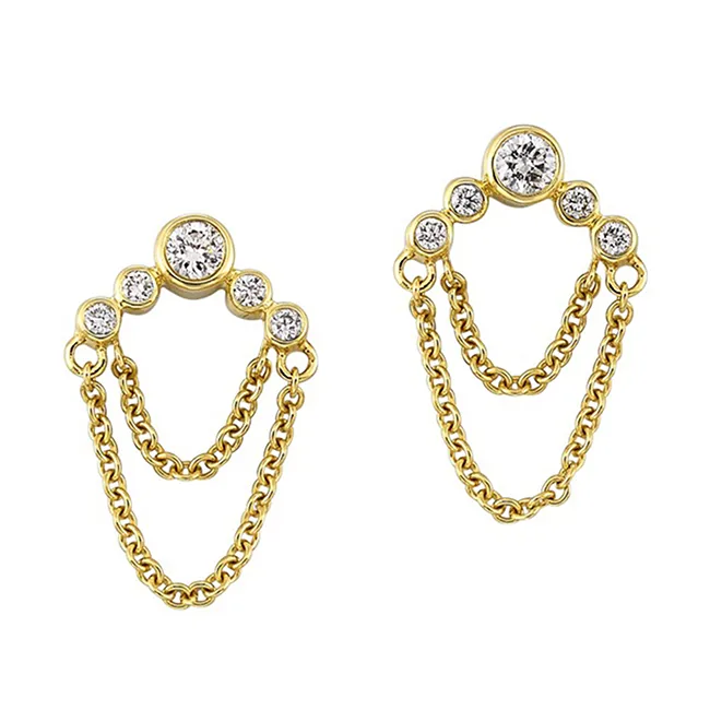 14Kt Yellow Gold Diamond 1/5Ctw Earring