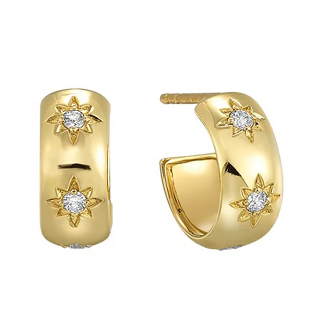 14Kt Yellow Gold Diamond 1/8Ctw Earring