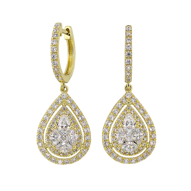 14Kt Yellow Gold Diamond 1 1/4Ctw Earring