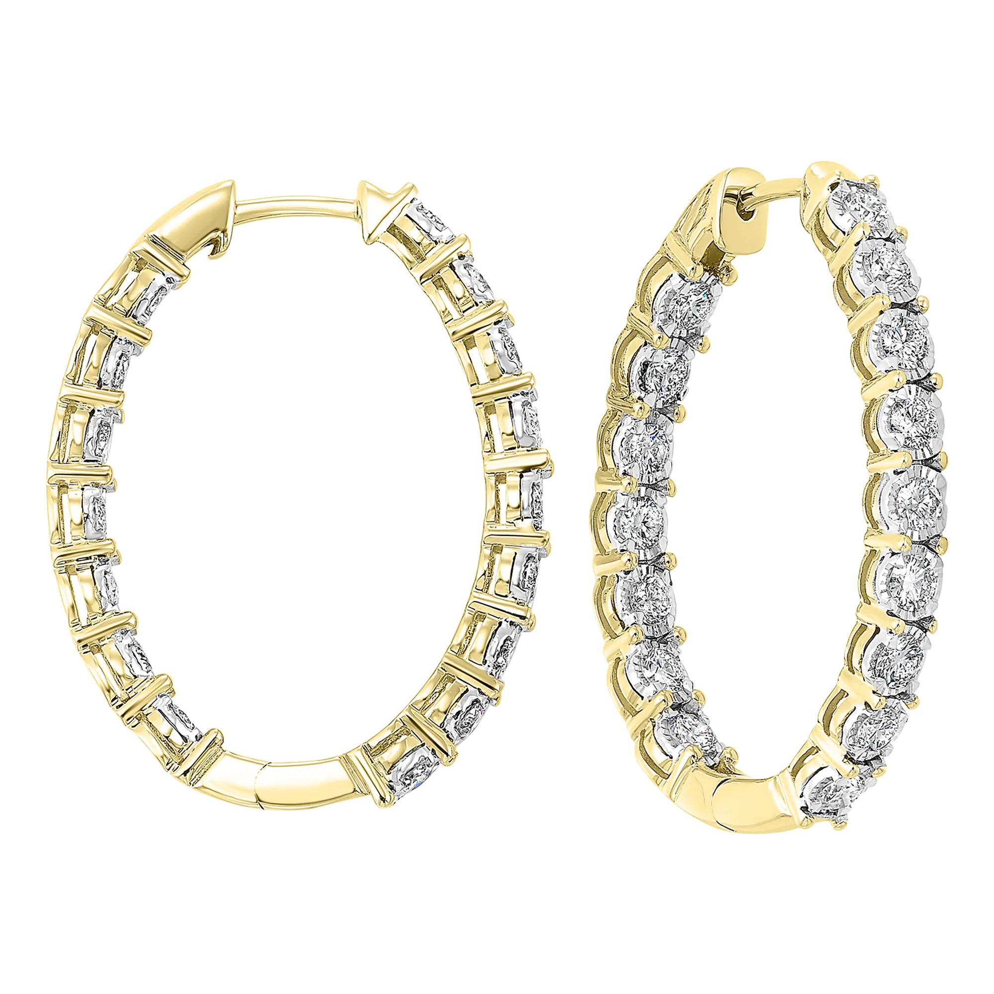14Kt Yellow Gold Diamond 2Ctw Earring