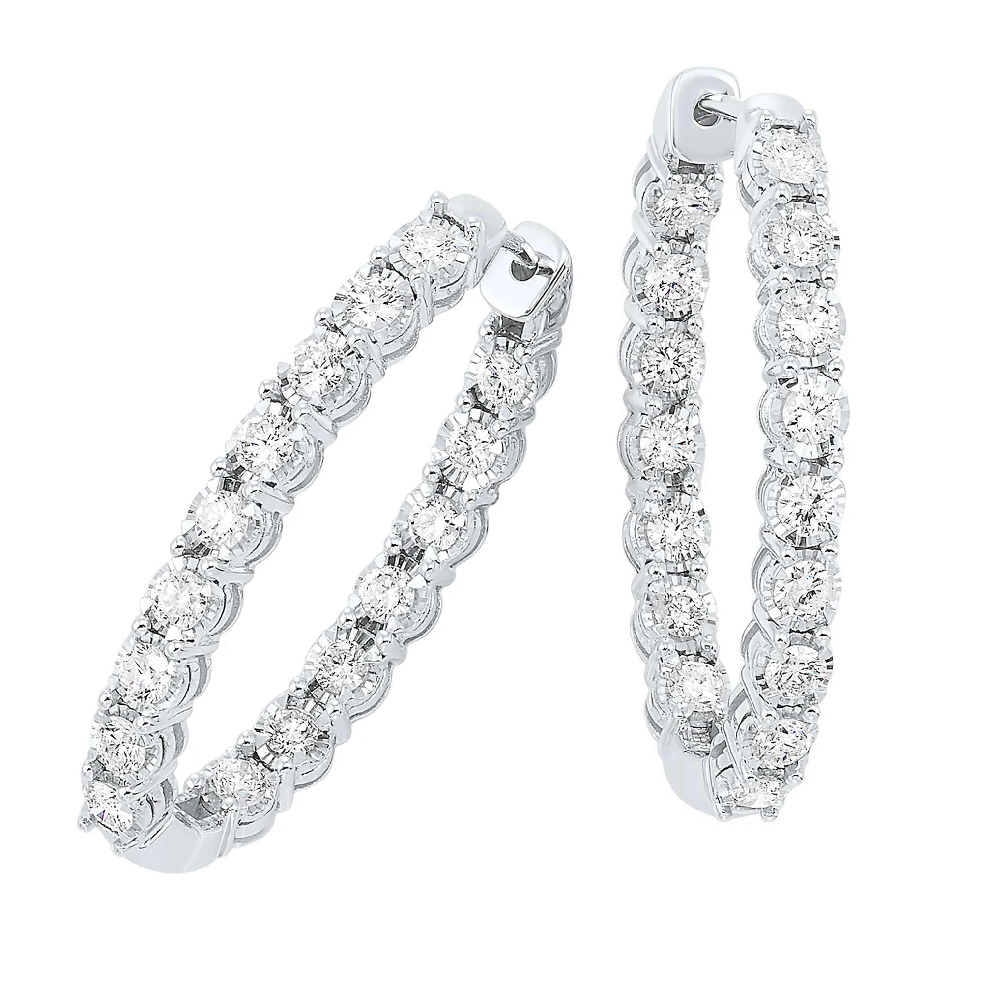 14Kt White Gold Diamond 1Ctw Earring view 2