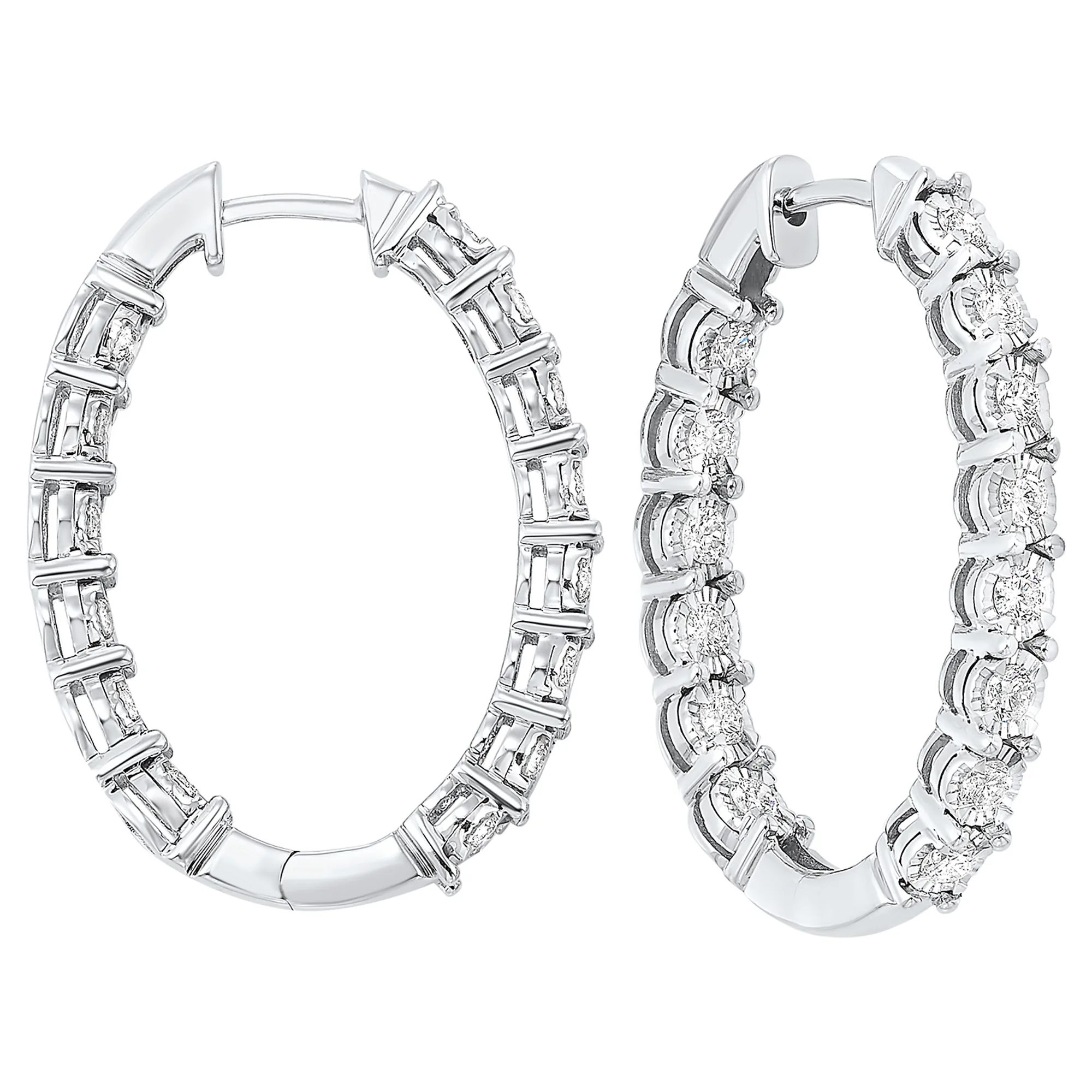 14Kt White Gold Diamond 1Ctw Earring