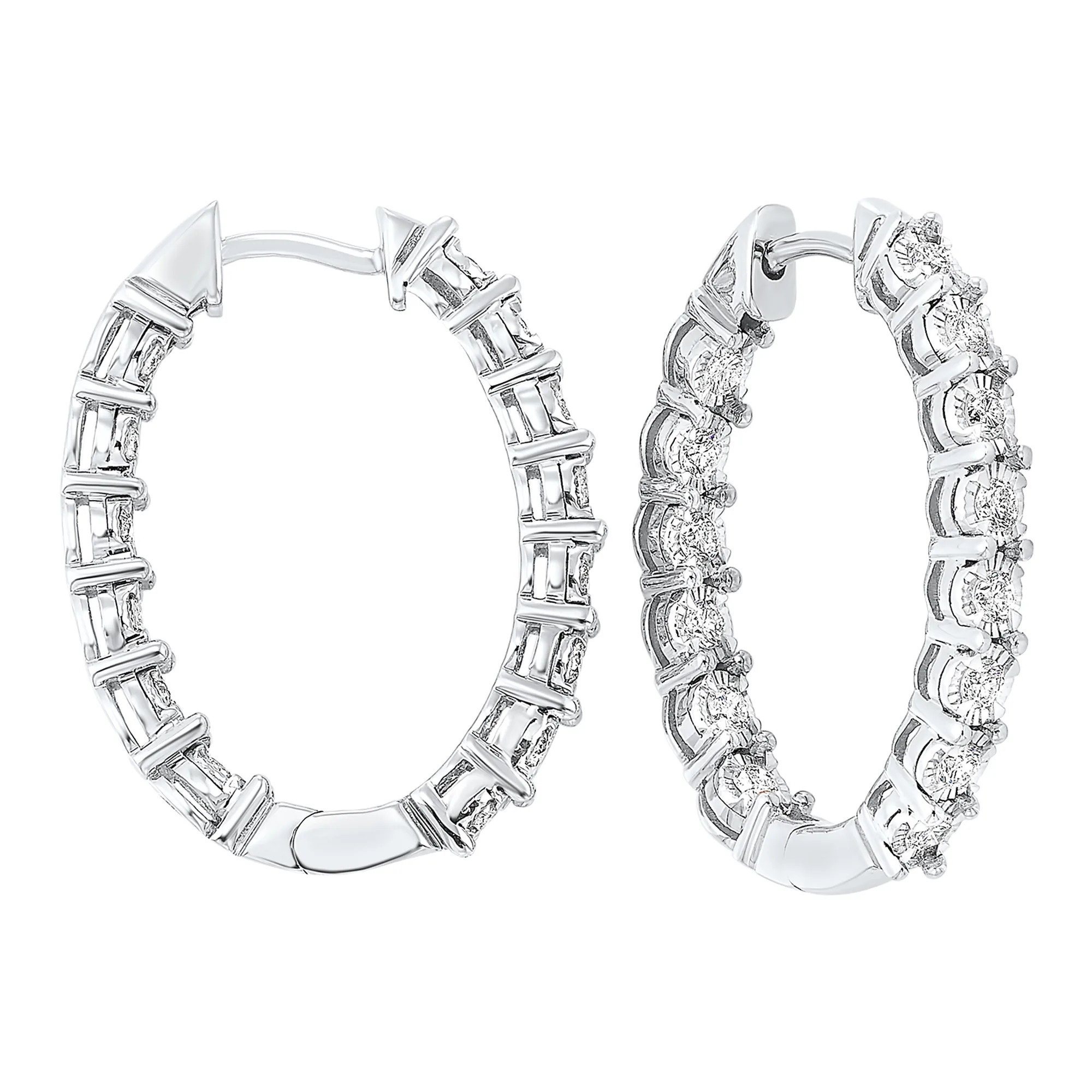 14Kt White Gold Diamond 3/4Ctw Earring