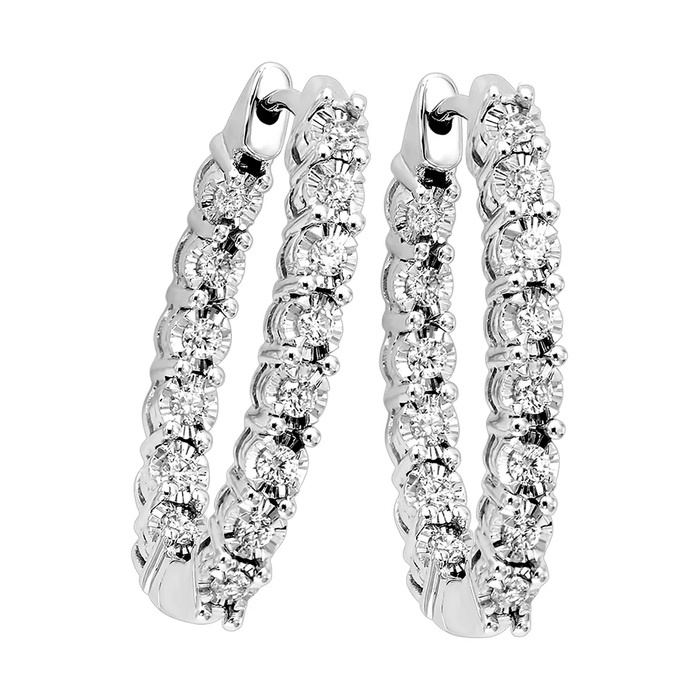14Kt White Gold Diamond 1/2Ctw Earring view 3