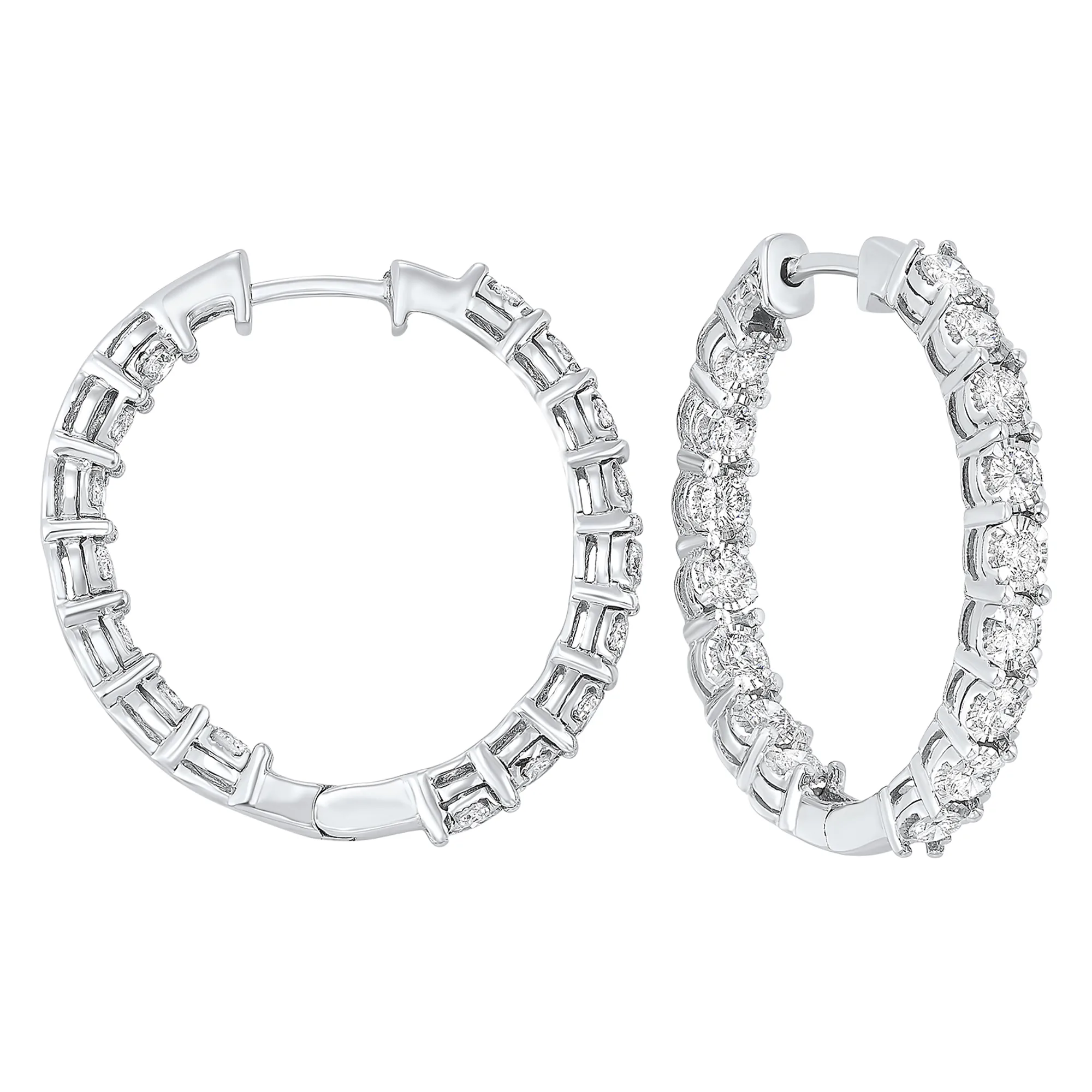 14Kt White Gold Diamond 1 7/8Ctw Earring