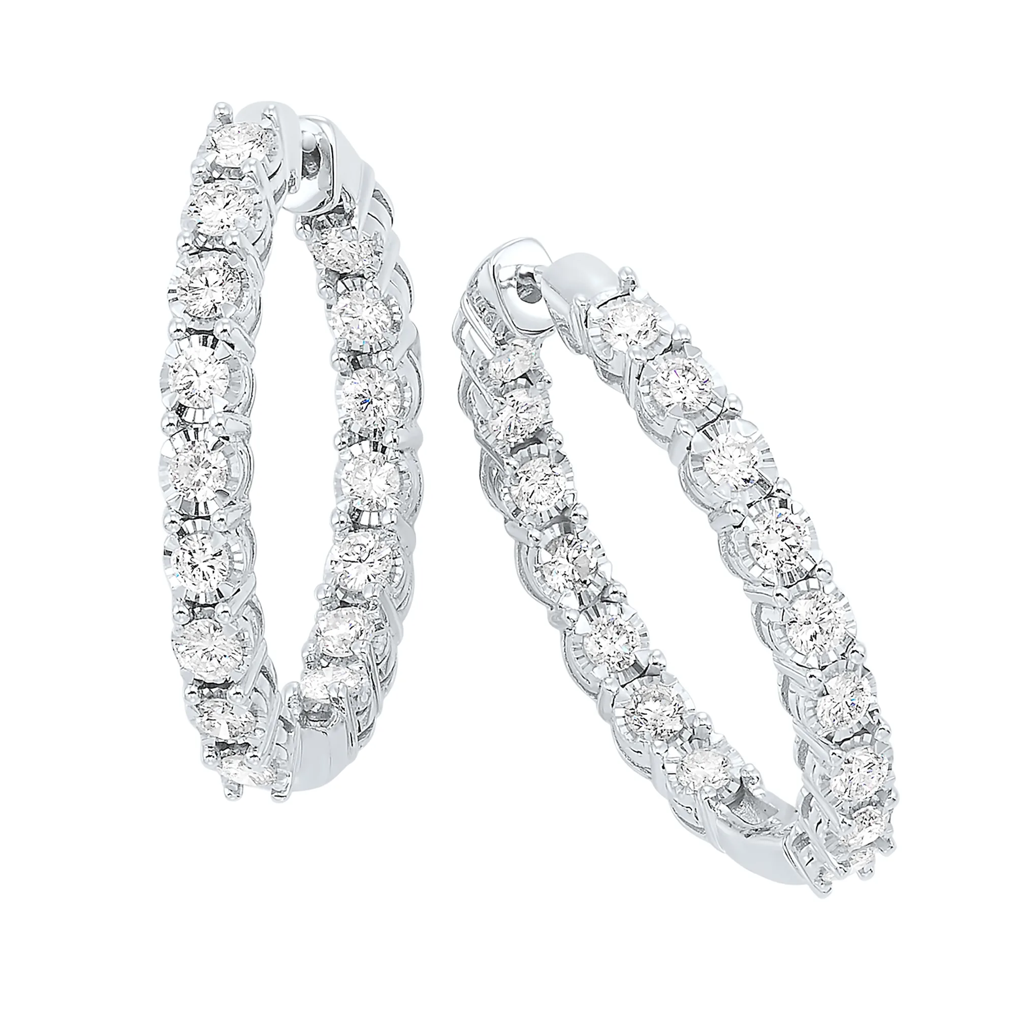 14Kt White Gold Diamond 1Ctw Earring view 2