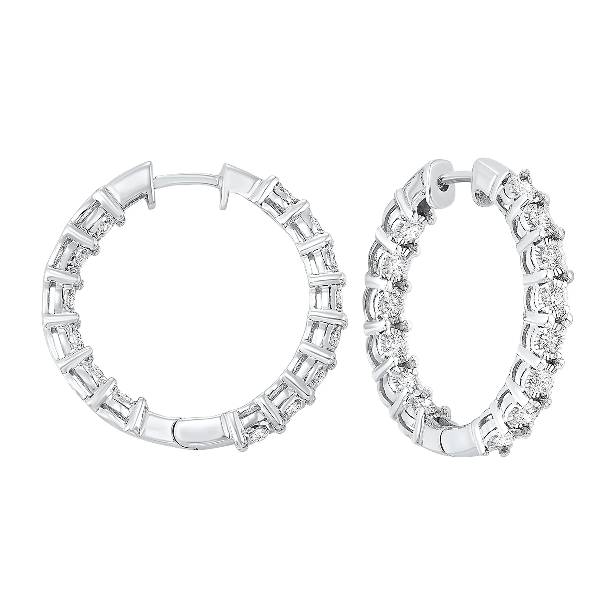 14Kt White Gold Diamond 1Ctw Earring