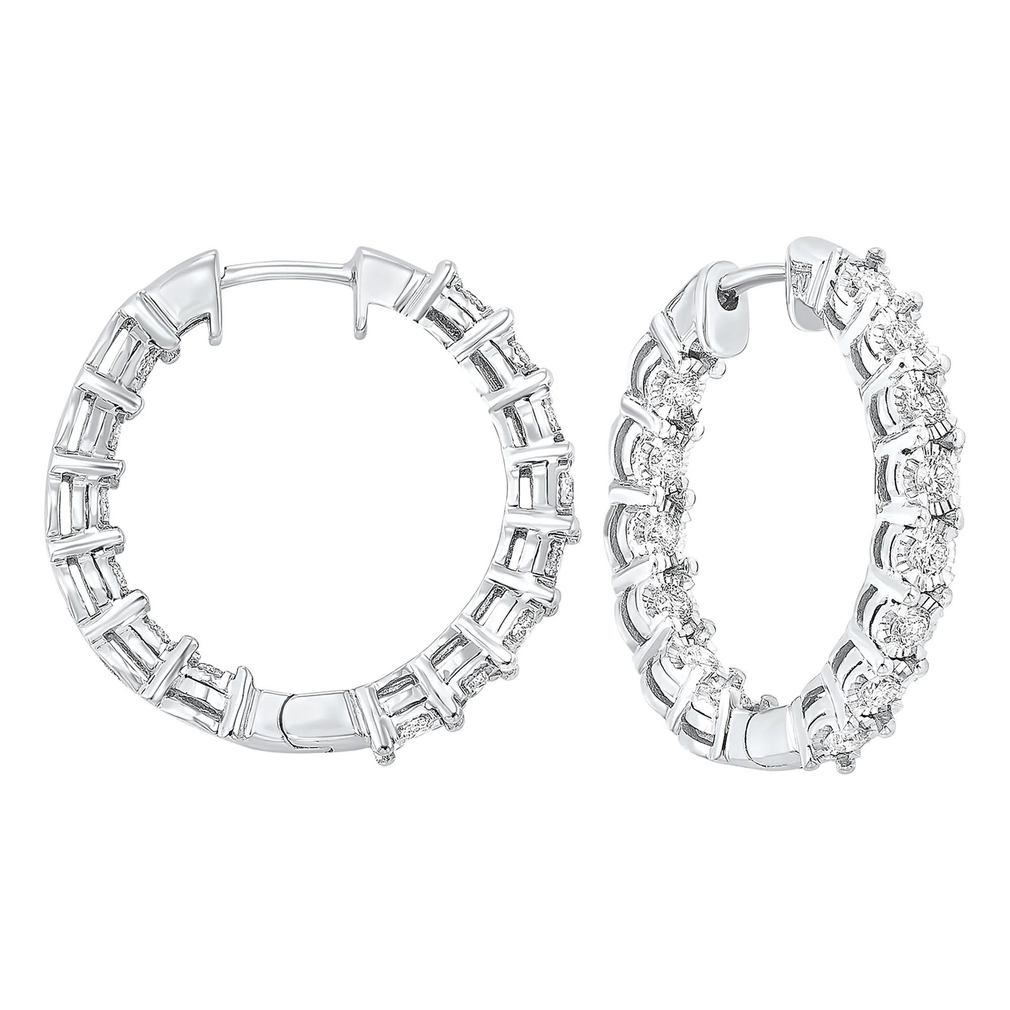14Kt White Gold Diamond 3/4Ctw Earring