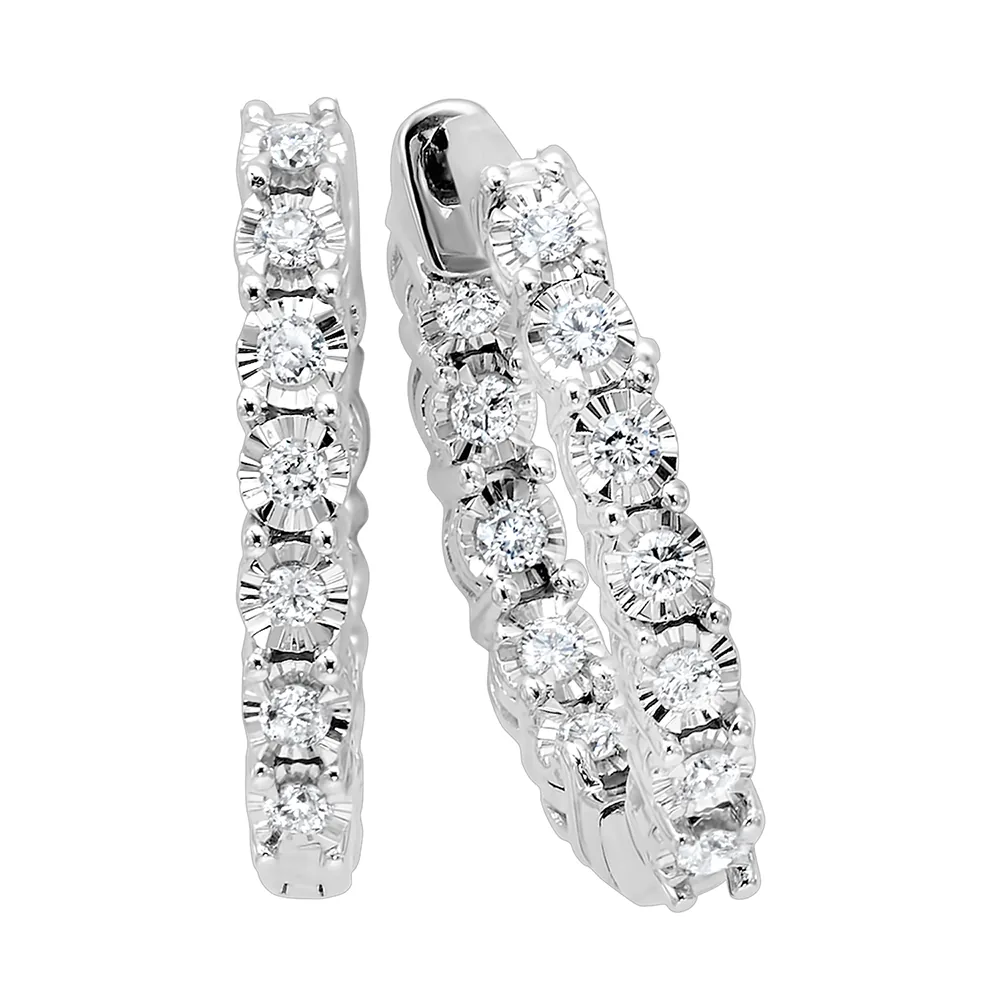 14Kt White Gold Diamond 1/2Ctw Earring view 2