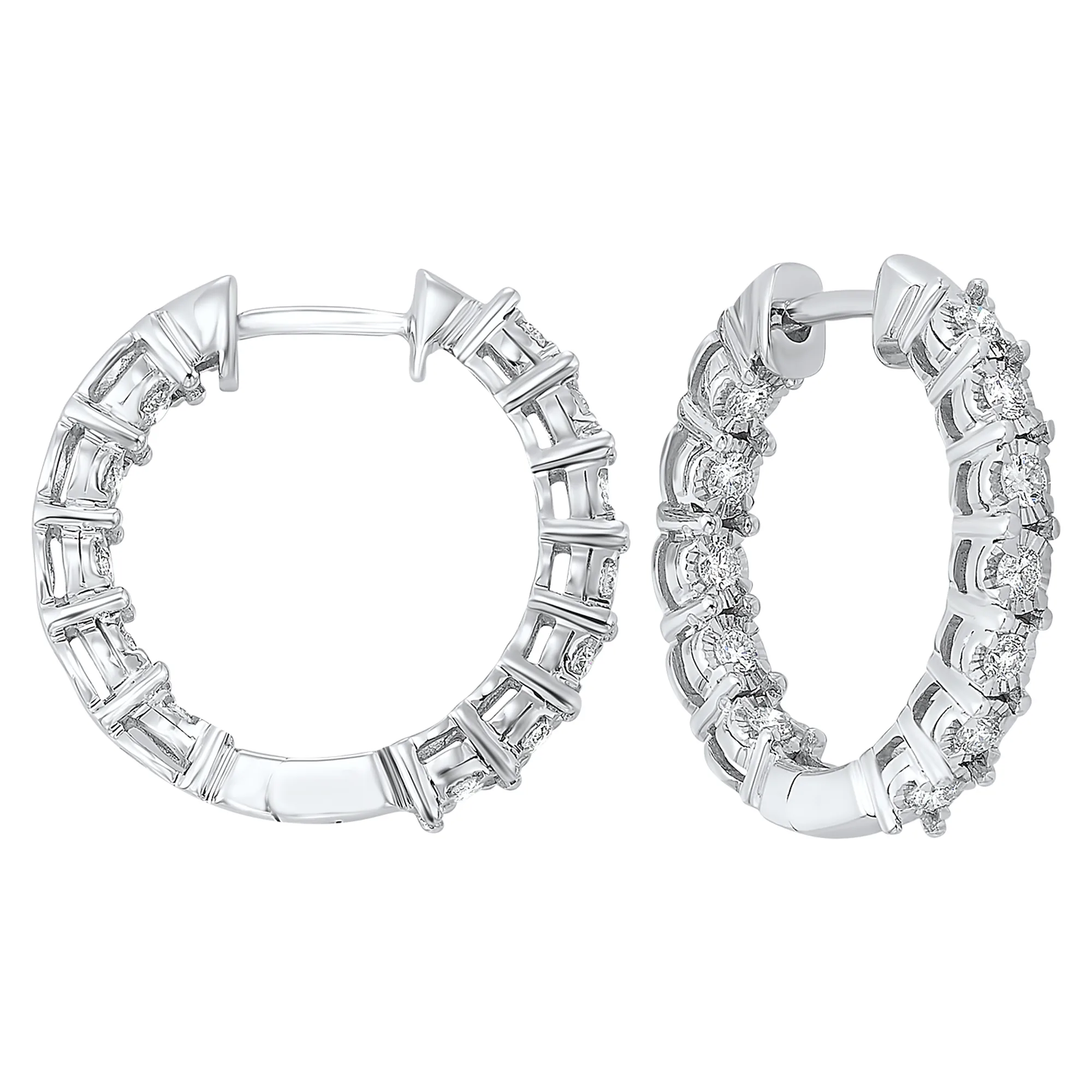 14Kt White Gold Diamond 1/2Ctw Earring