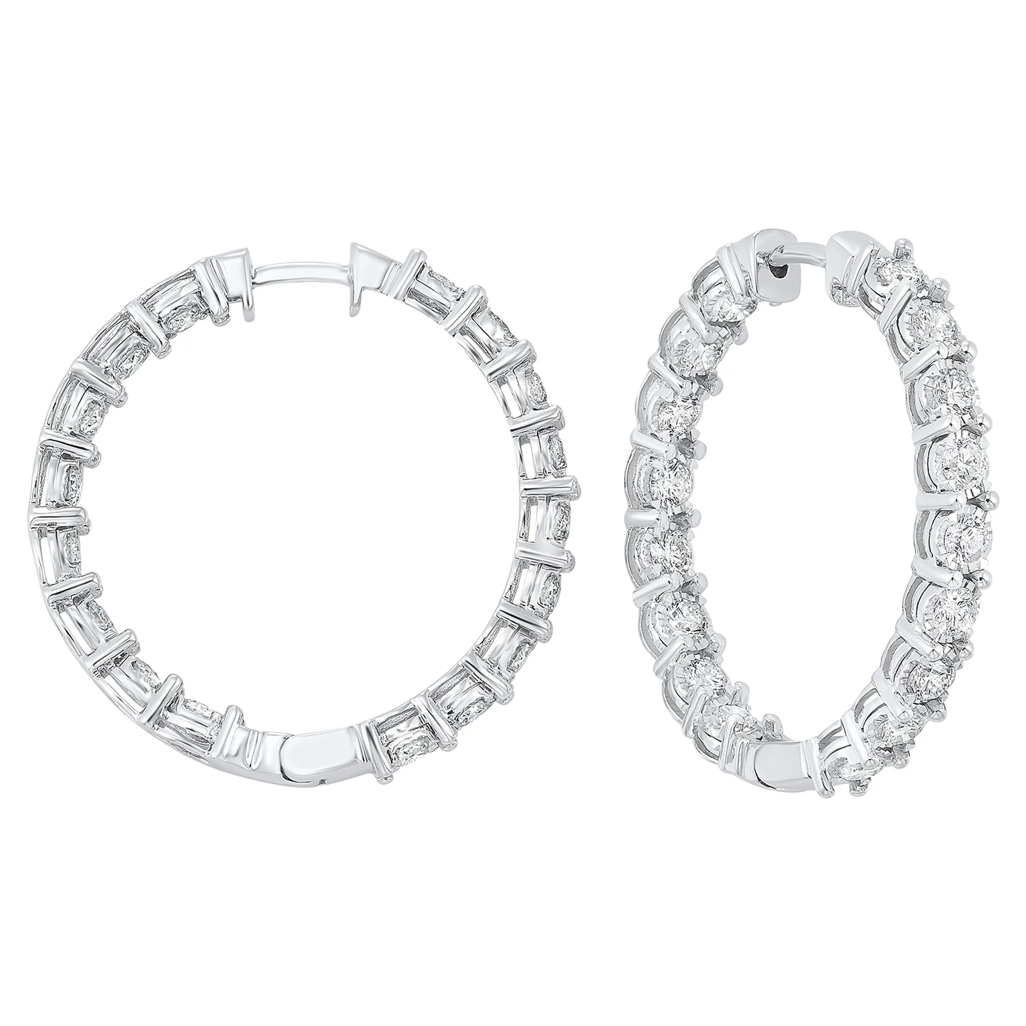 14Kt White Gold Diamond 3Ctw Earring