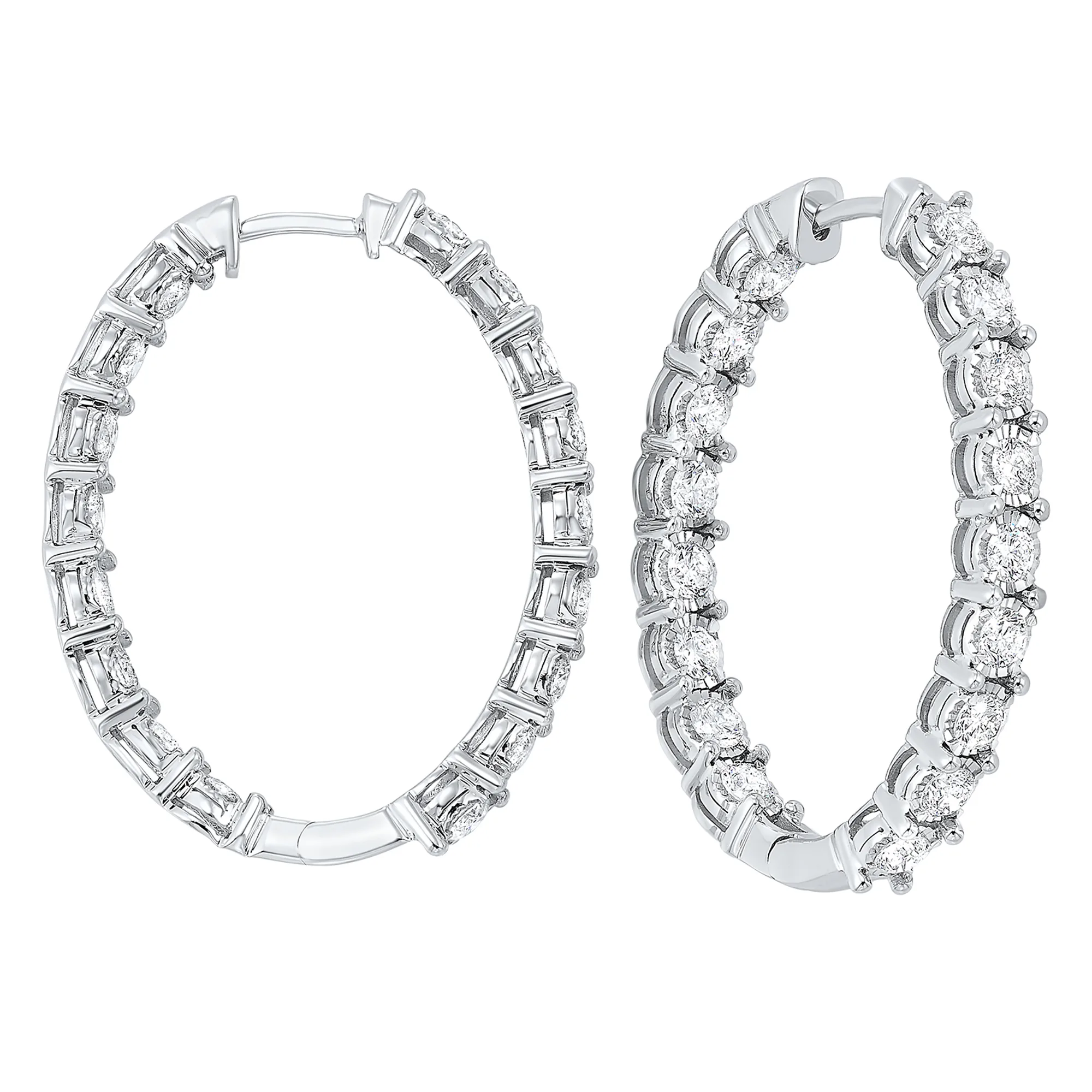 14Kt White Gold Diamond 3Ctw Earring