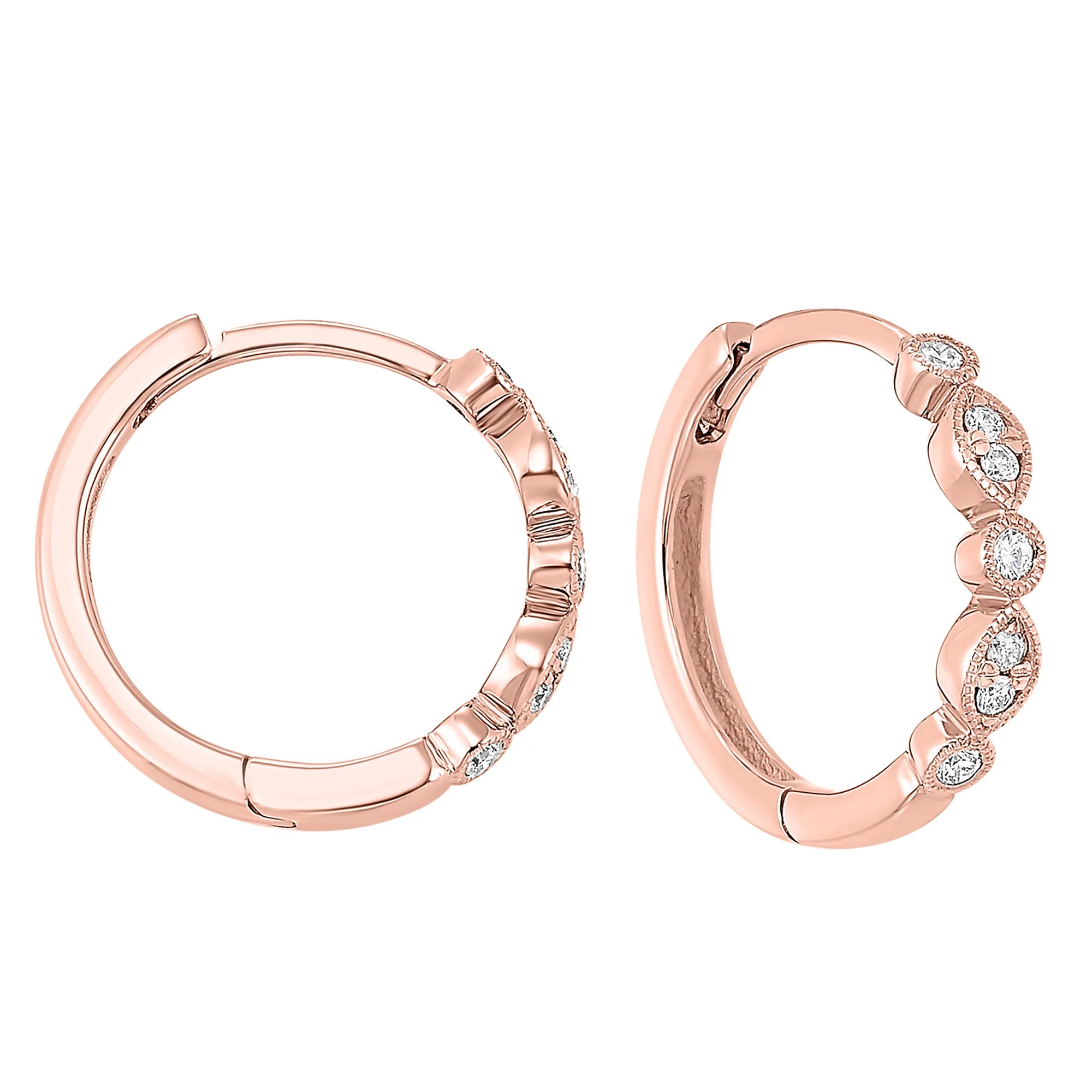 14Kt Rose Gold Diamond 1/7Ctw Earring
