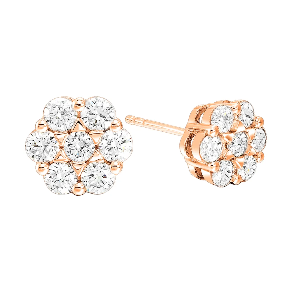 14Kt Rose Gold Diamond 1/3Ctw Earring view 2