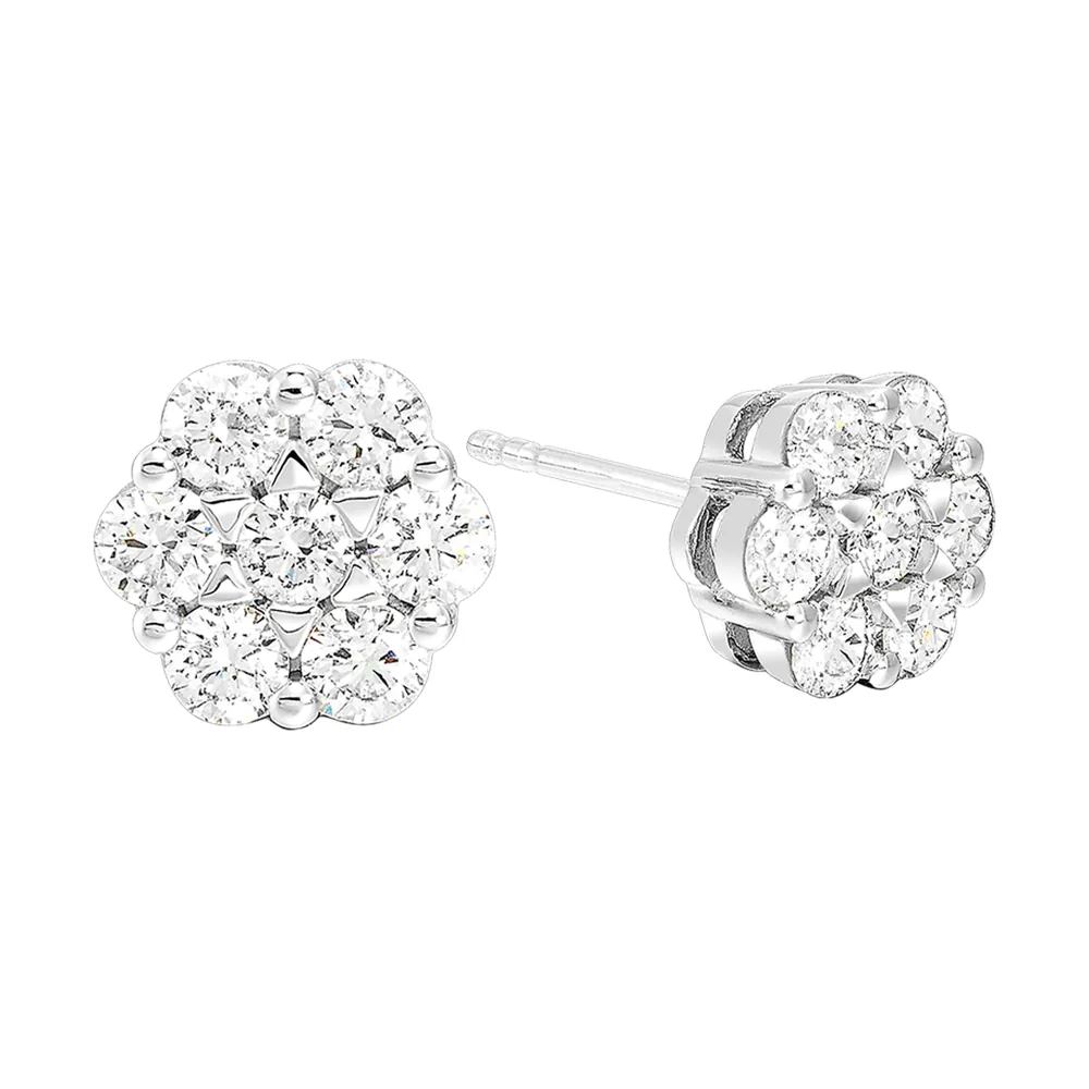 14Kt White Gold Diamond 1/2Ctw Earring view 2