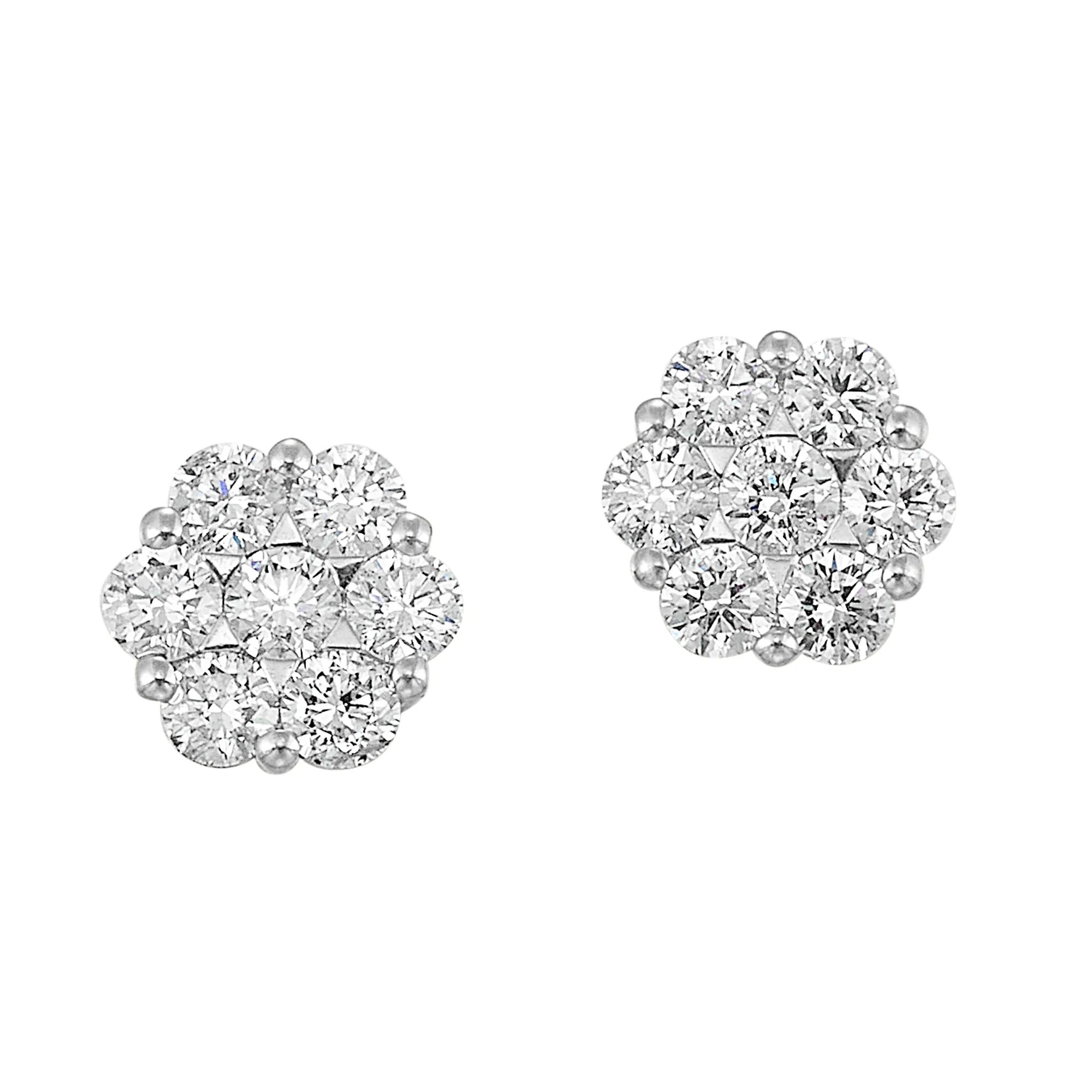 14Kt White Gold Diamond 3/4Ctw Earring view 2