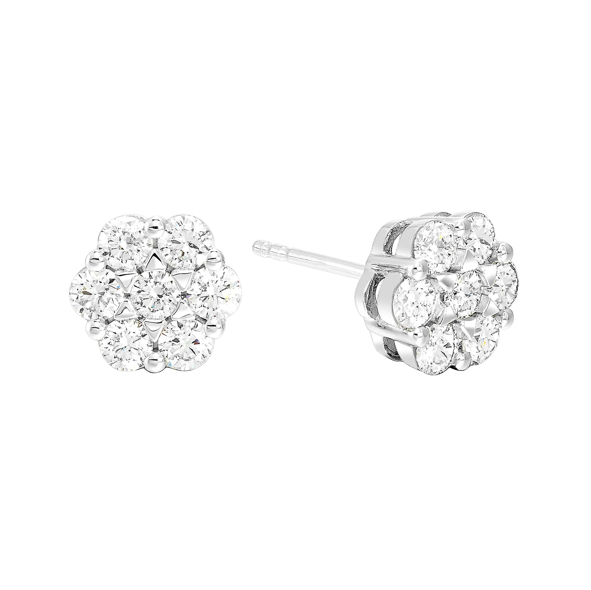14Kt White Gold Diamond 3/4Ctw Earring