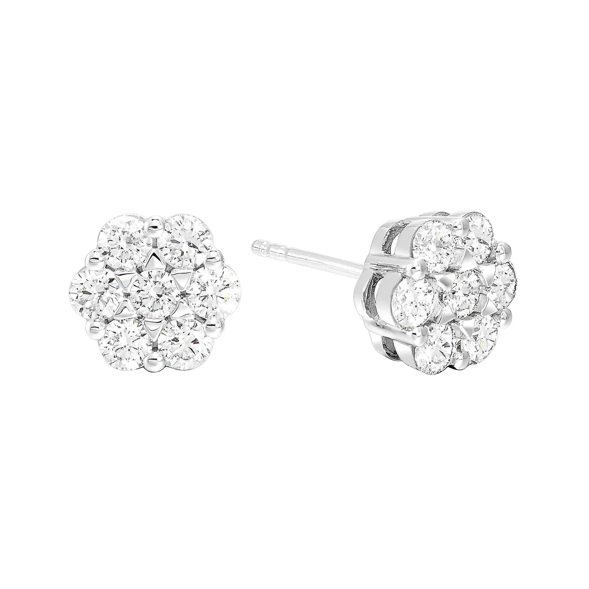 14Kt White Gold Diamond 1Ctw Earring