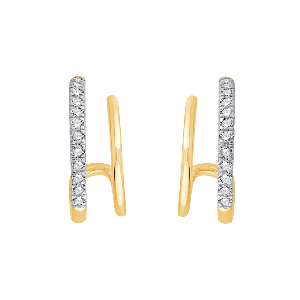 10Kt Yellow Gold Diamond 1/8Ctw Earring