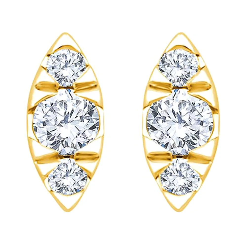 10Kt Yellow Gold Diamond 1/12Ctw Earring