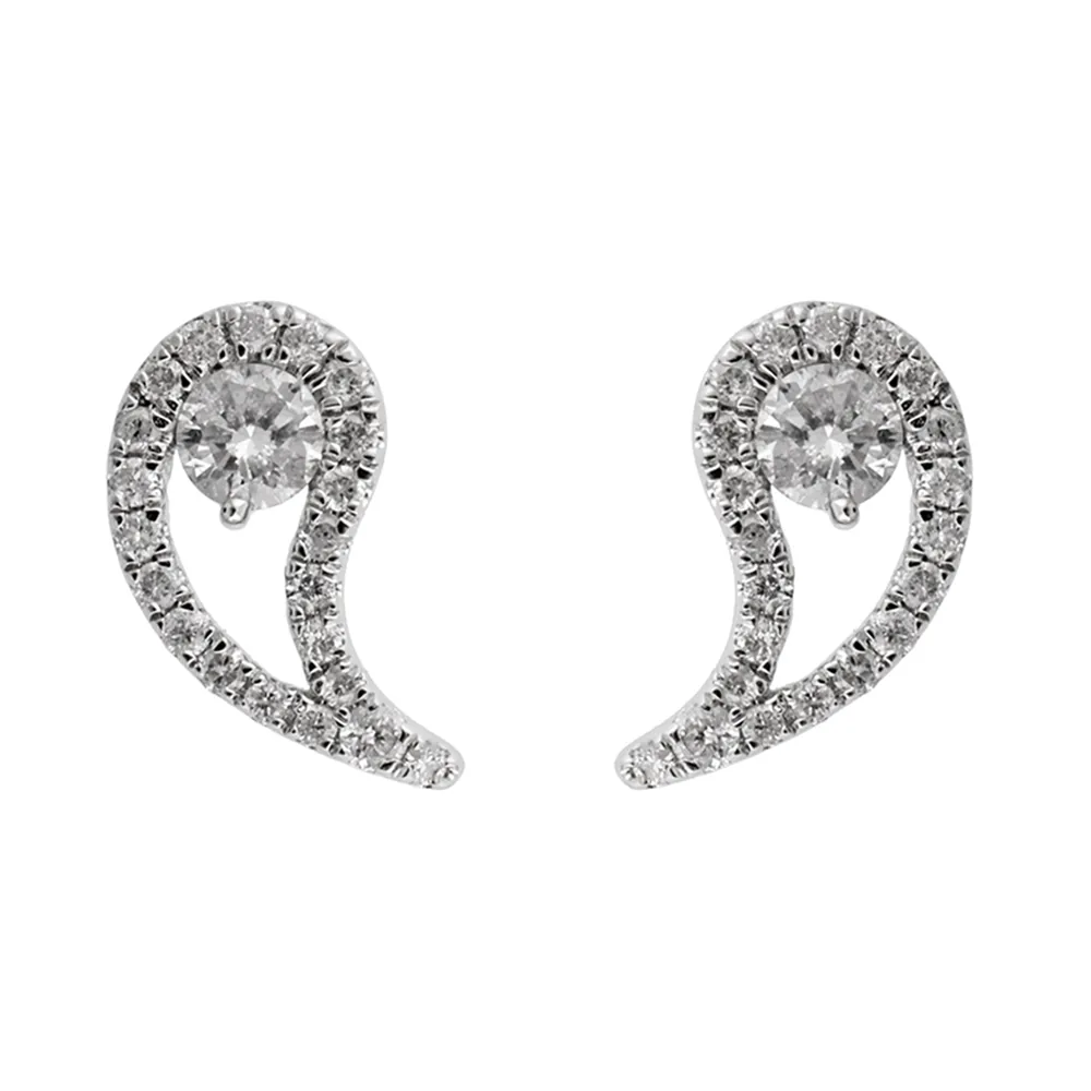 14Kt White Gold Diamond 1/5Ctw Earring