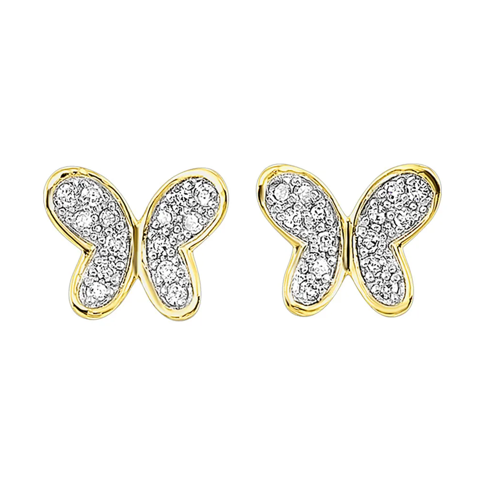 10Kt Yellow Gold Diamond 1/10Ctw Earring