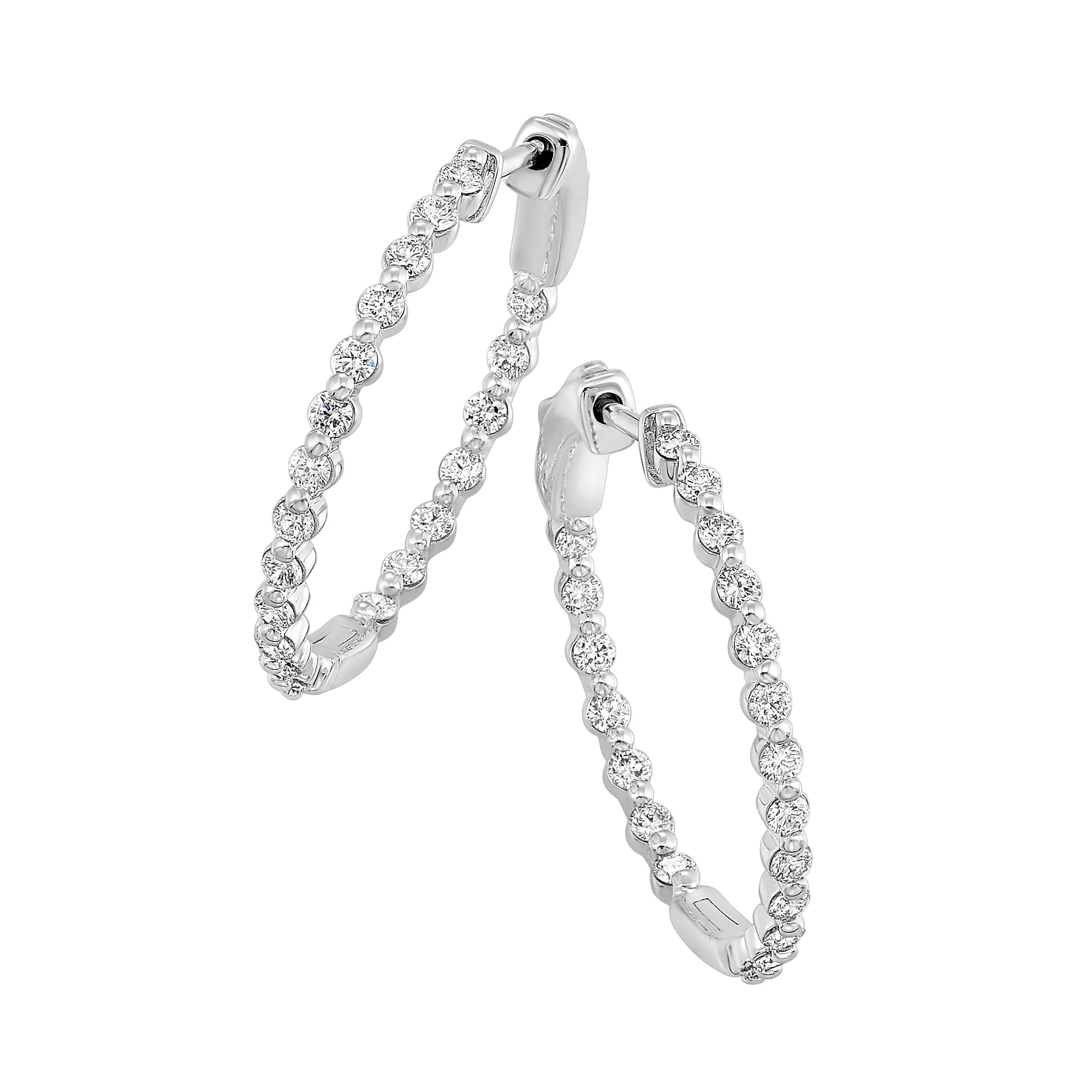 14Kt White Gold Diamond 1Ctw Earring view 2