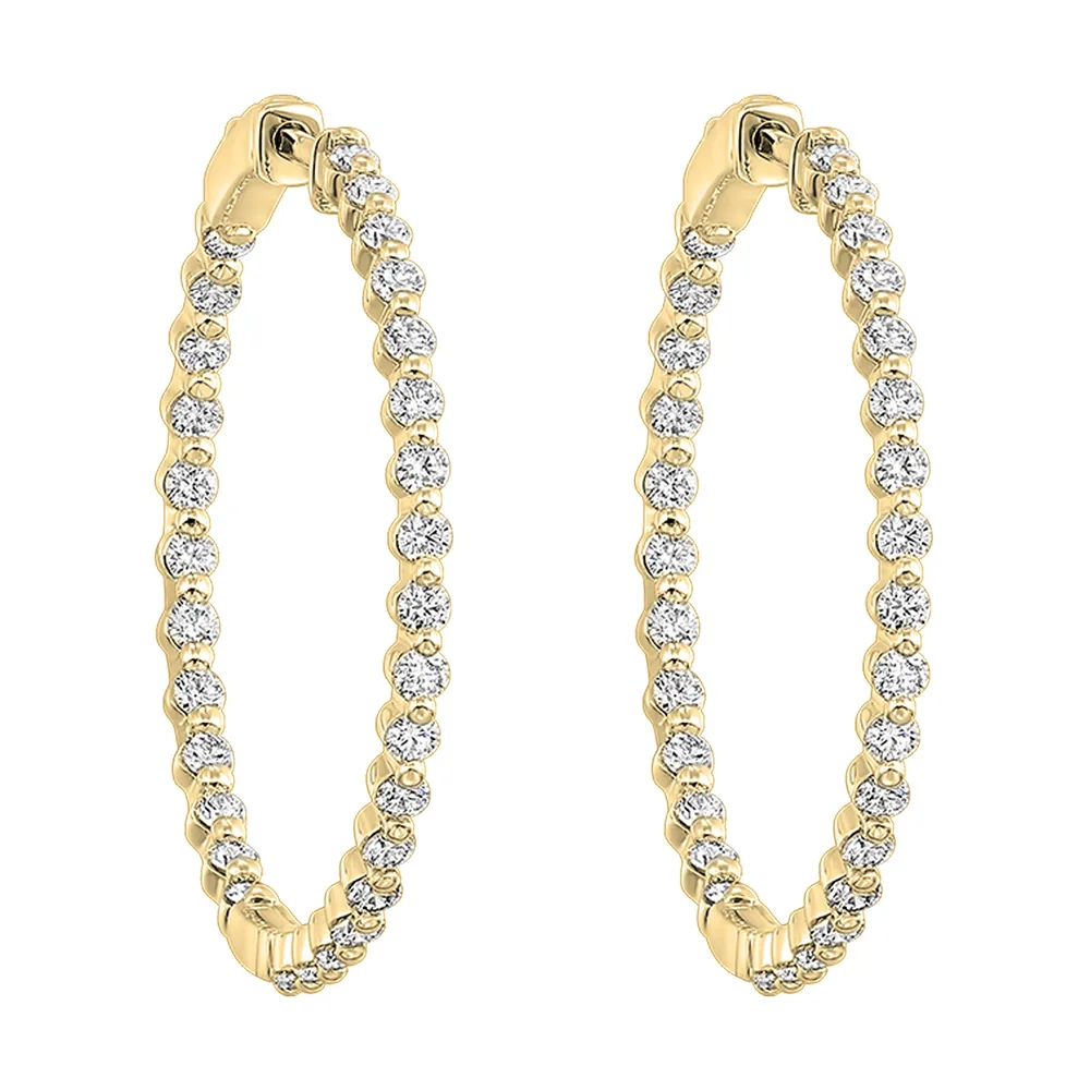 14Kt Yellow Gold Diamond 1 1/2Ctw Earring