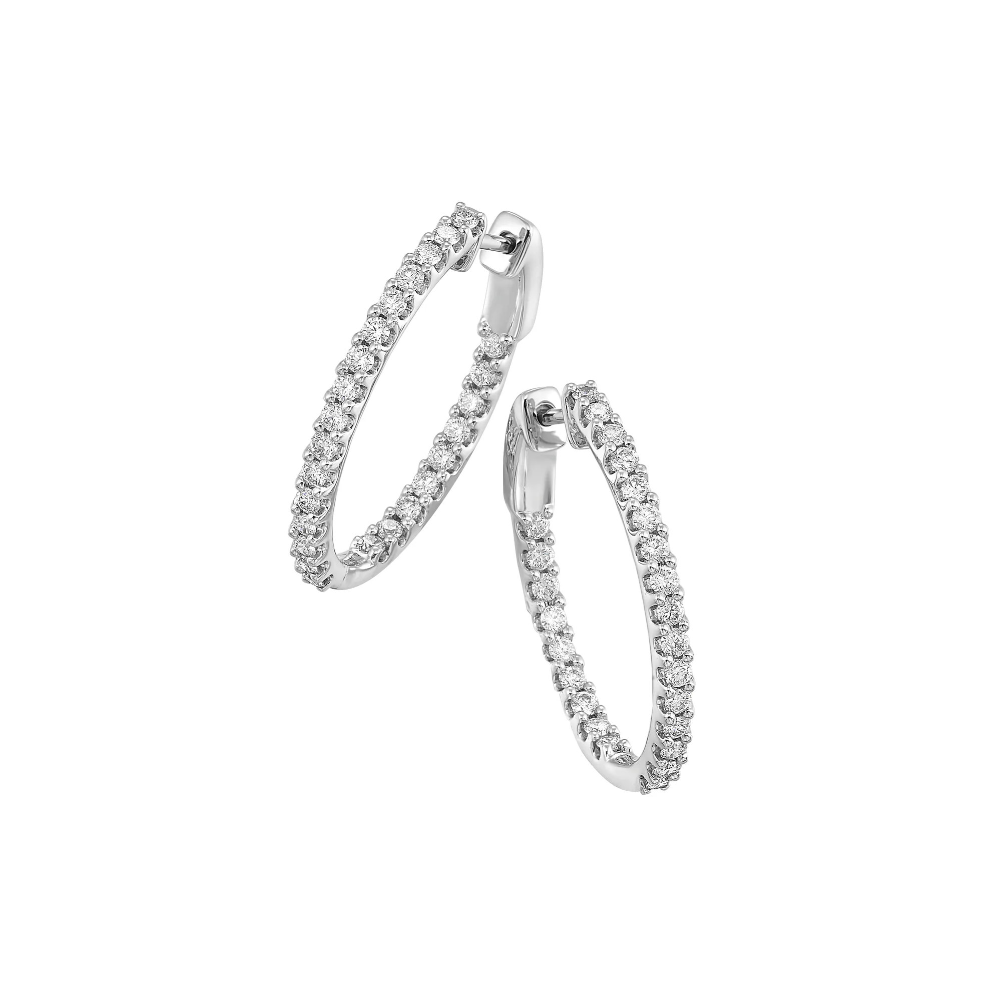 14Kt White Gold Diamond 1Ctw Earring view 2