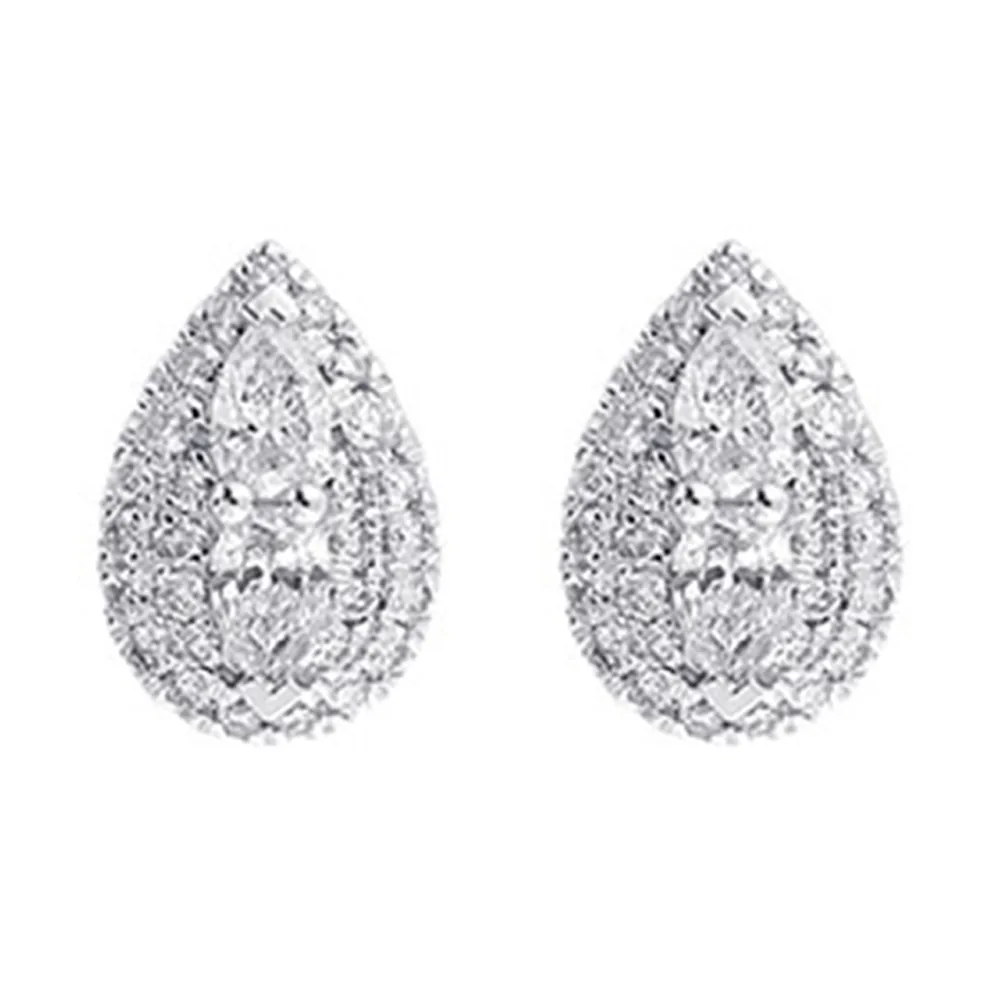 14Kt White Gold Diamond 3/4Ctw Earring