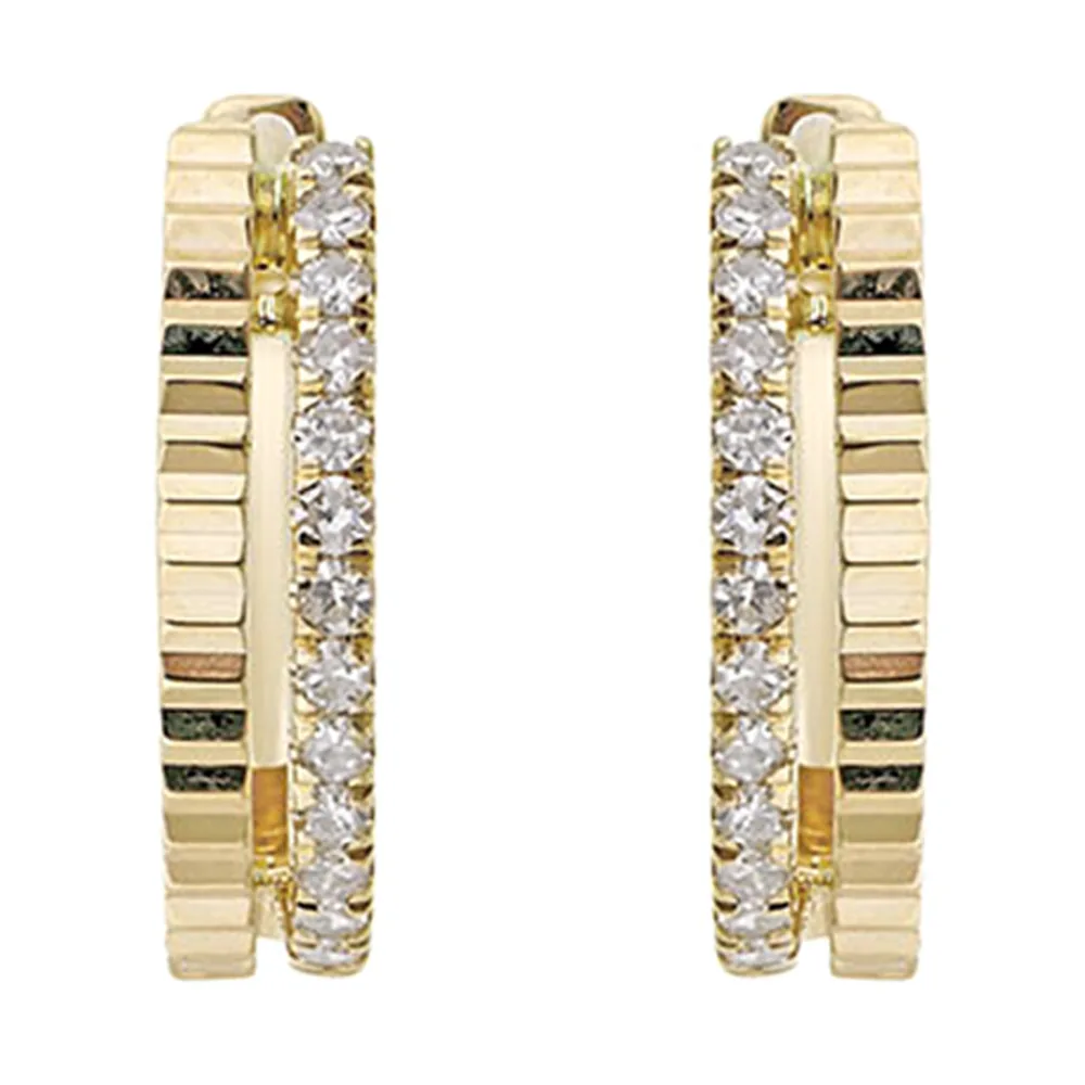 14Kt Yellow Gold Diamond 1/5Ctw Earring