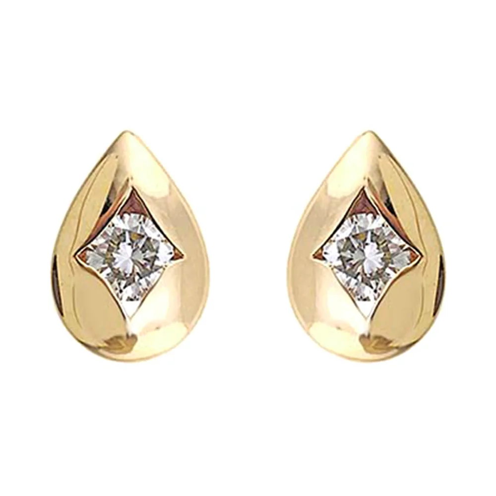 14Kt Yellow Gold Diamond 1/5Ctw Earring