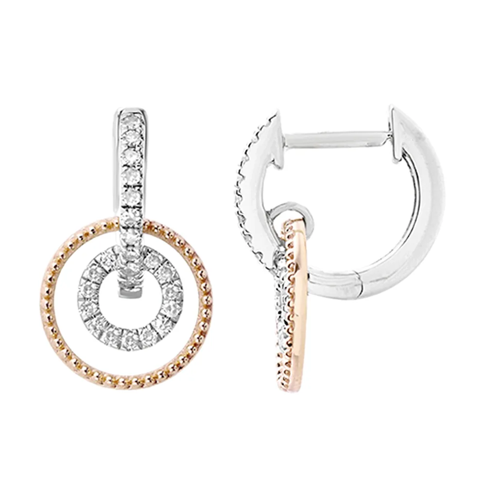 10Kt White Yellow Gold Diamond 1/5Ctw Earring
