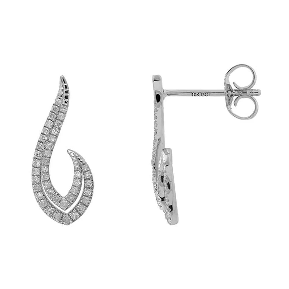 10Kt White Gold Diamond 1/5Ctw Earring